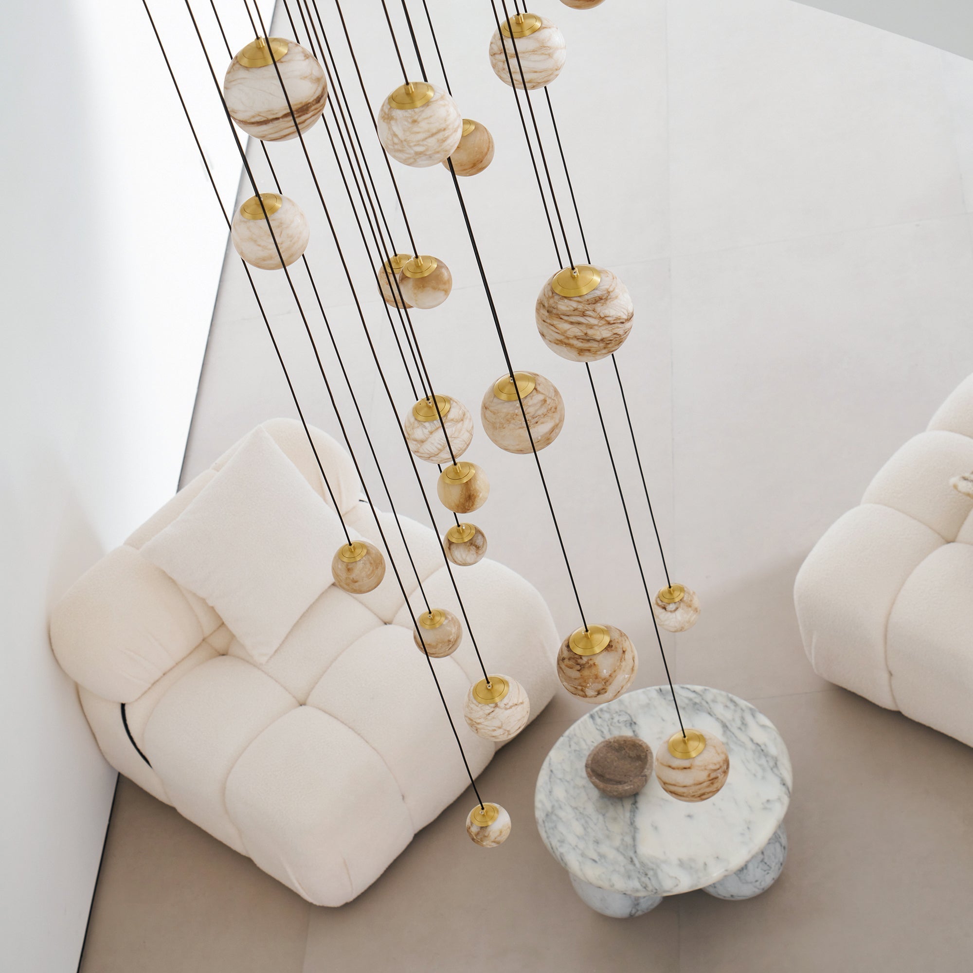 Arsorarae Modern Minimalist Cluster Alabaster Chandelier - Letslighting