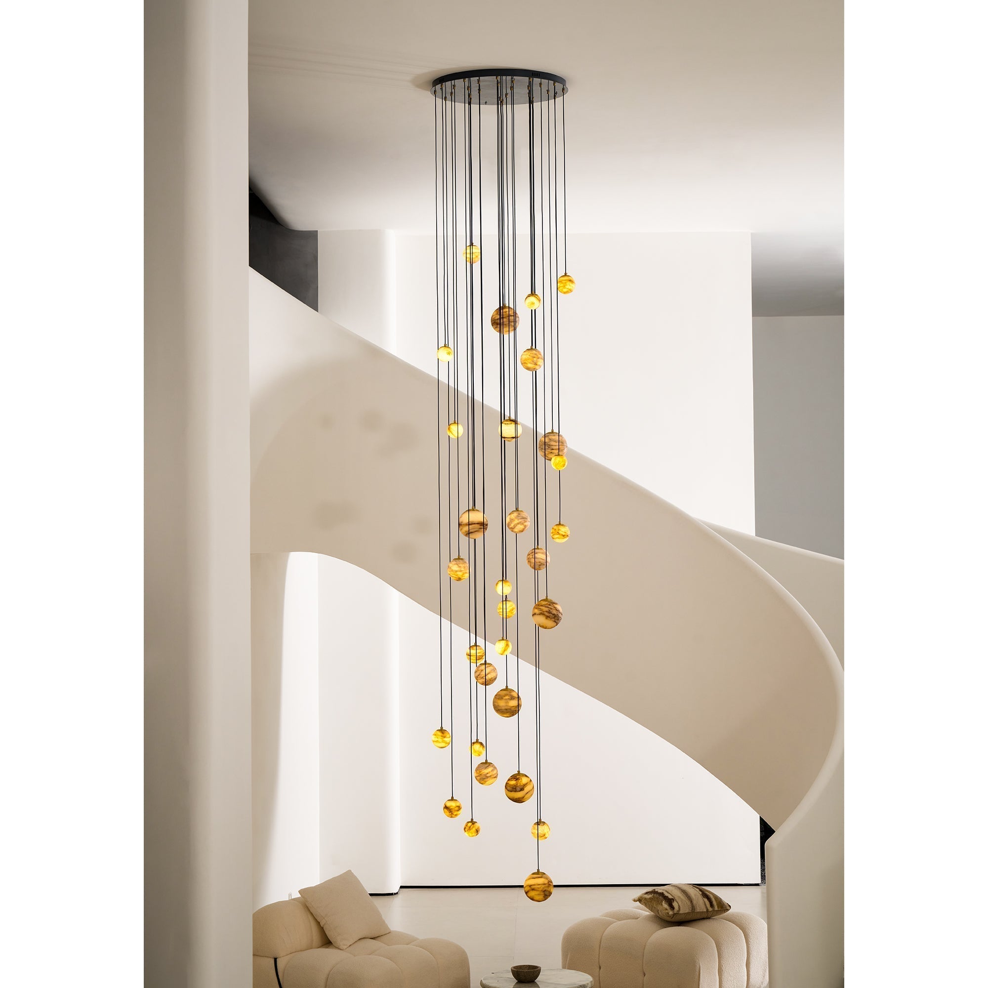 Arsorarae Modern Minimalist Cluster Alabaster Chandelier - Letslighting
