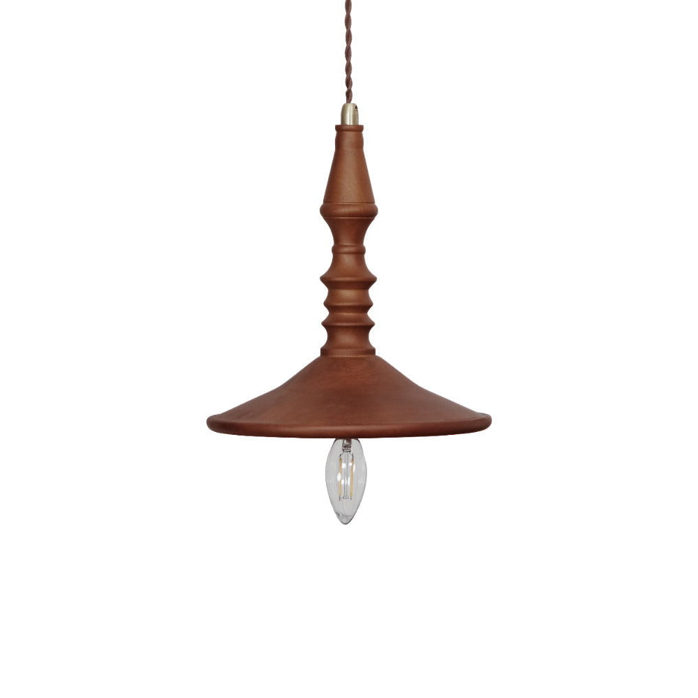 Pendelleuchte Holz Nussbaum Schirm Modern Gemütlich-Letslighting