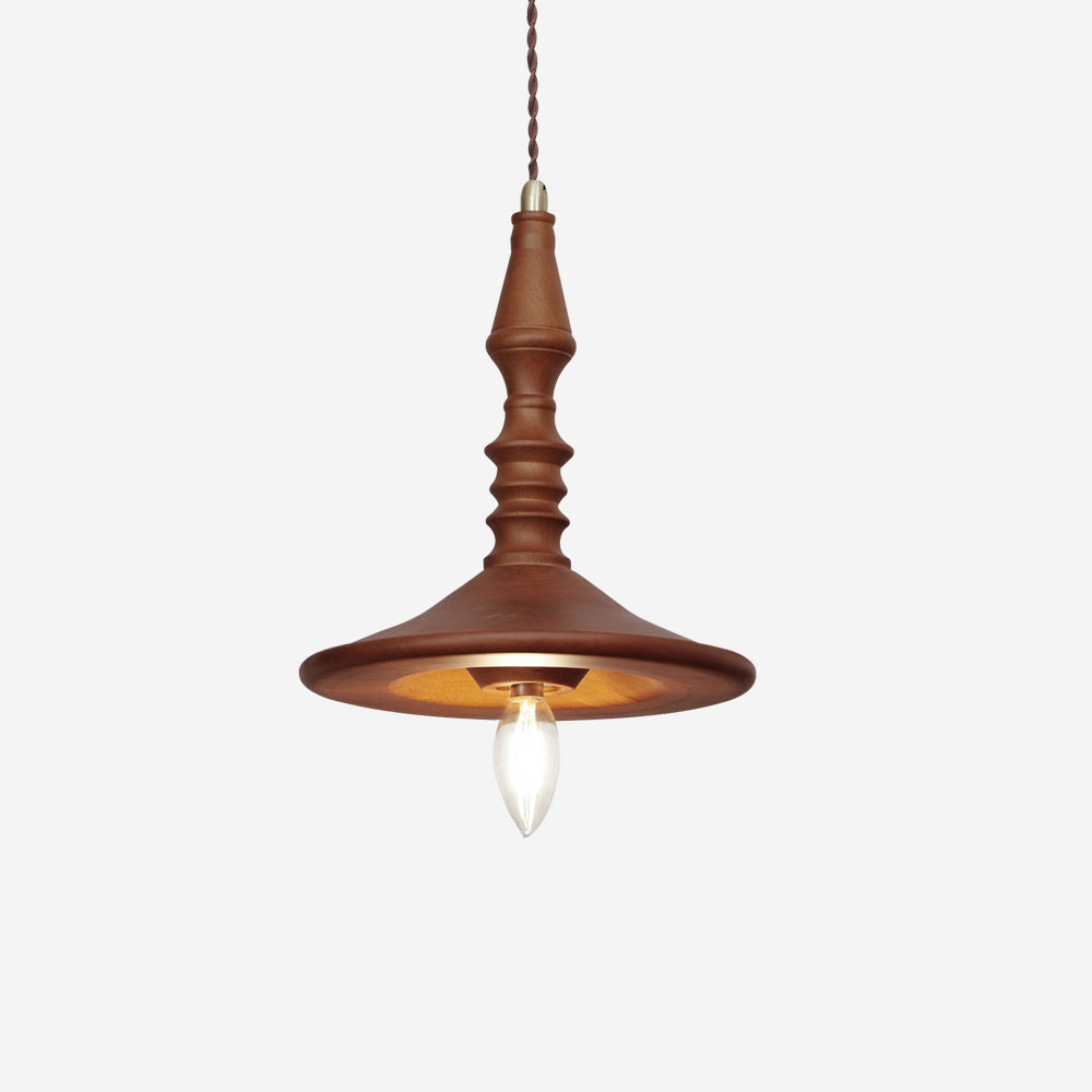 Pendelleuchte Holz Nussbaum Schirm Modern Gemütlich-Letslighting
