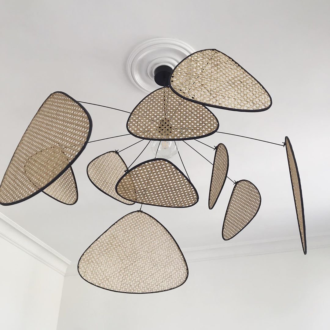 Lustra Kronleuchter Schirm Cannage Suspension Retro-Letslighting