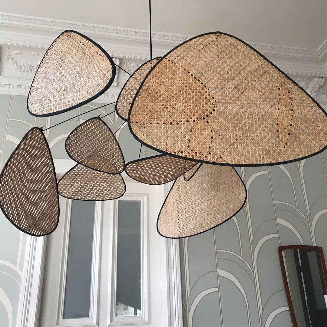 Lustra Kronleuchter Schirm Cannage Suspension Retro-Letslighting