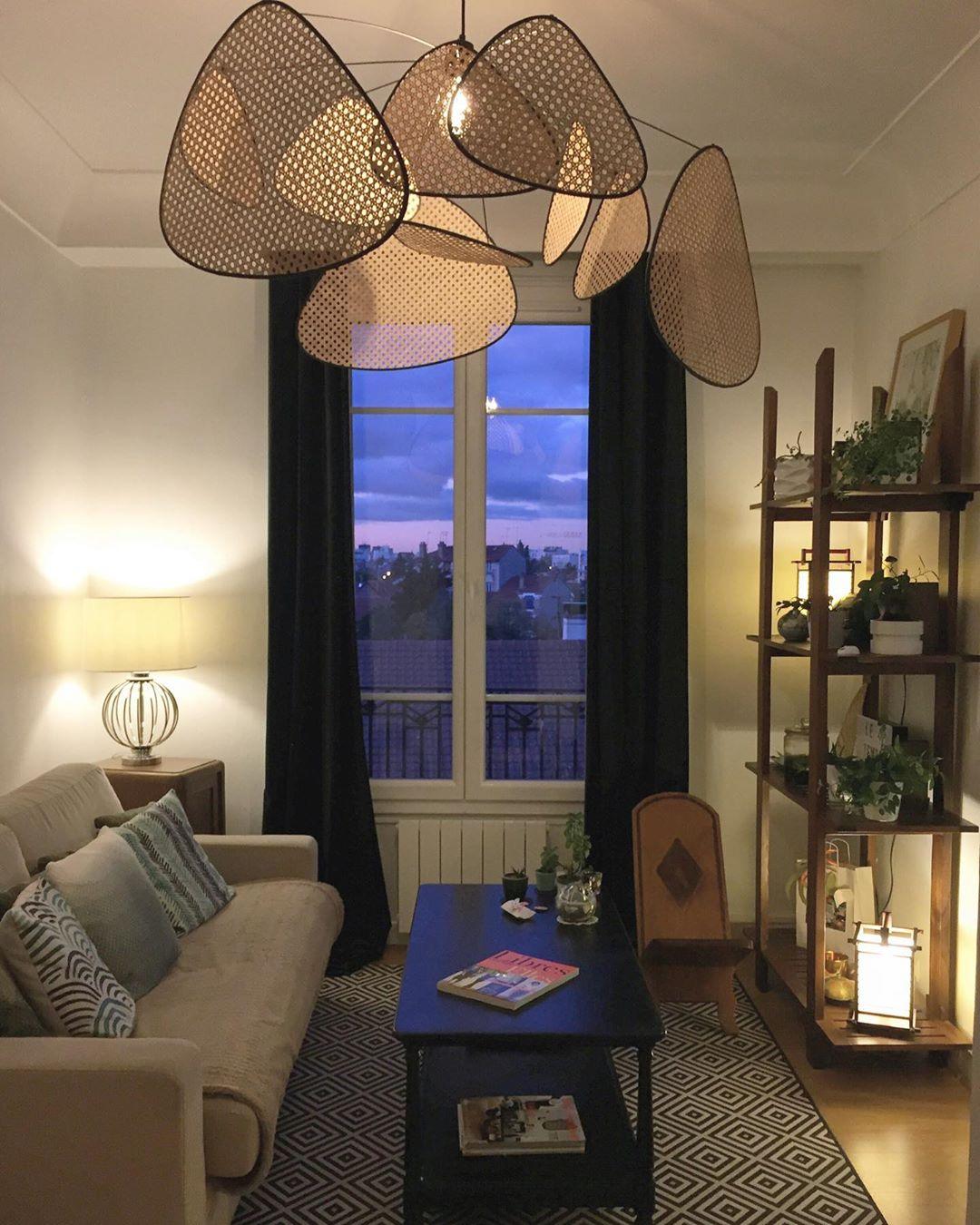 Lustra Kronleuchter Schirm Cannage Suspension Retro-Letslighting