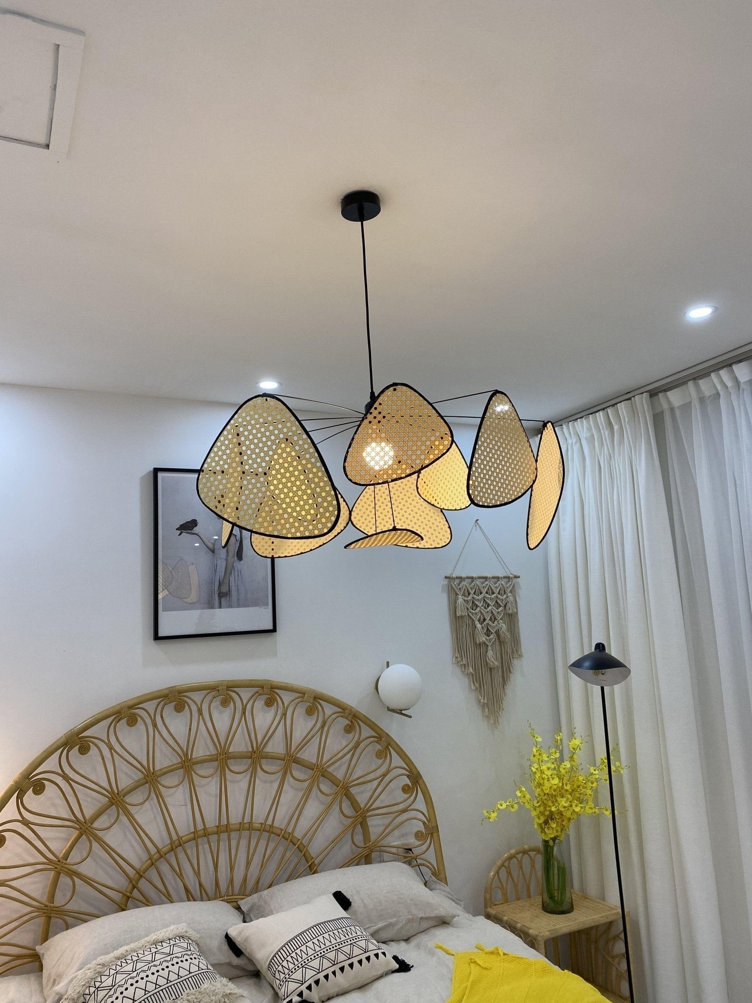 Lustra Kronleuchter Schirm Cannage Suspension Retro-Letslighting