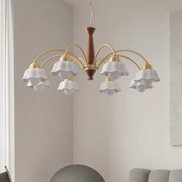 Bellin Florale Kronleuchter aus Holz und Keramik