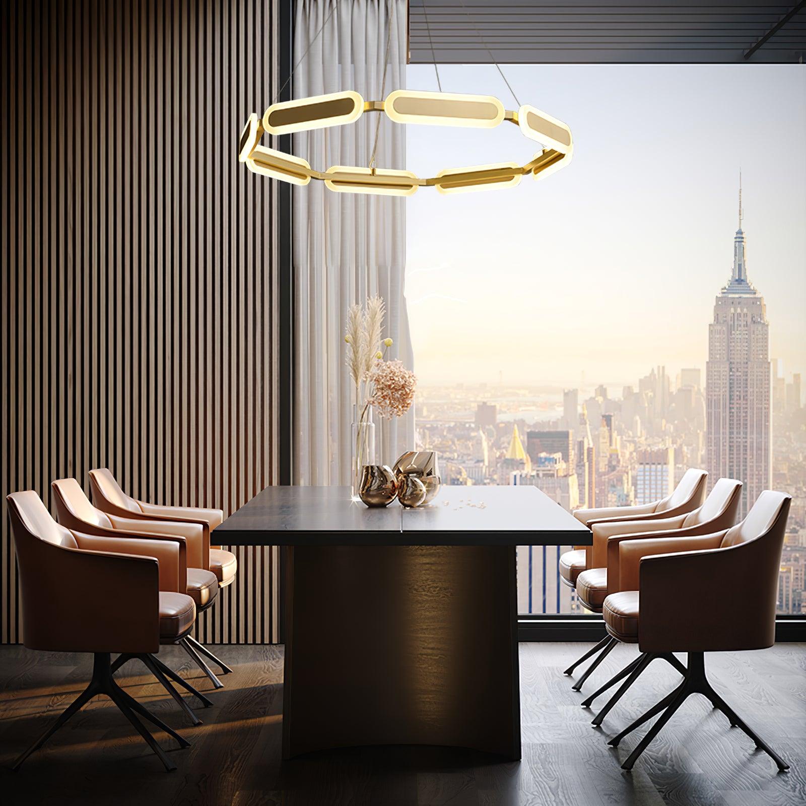 Lustra Kronleuchter Geometrischer Messingring-Letslighting
