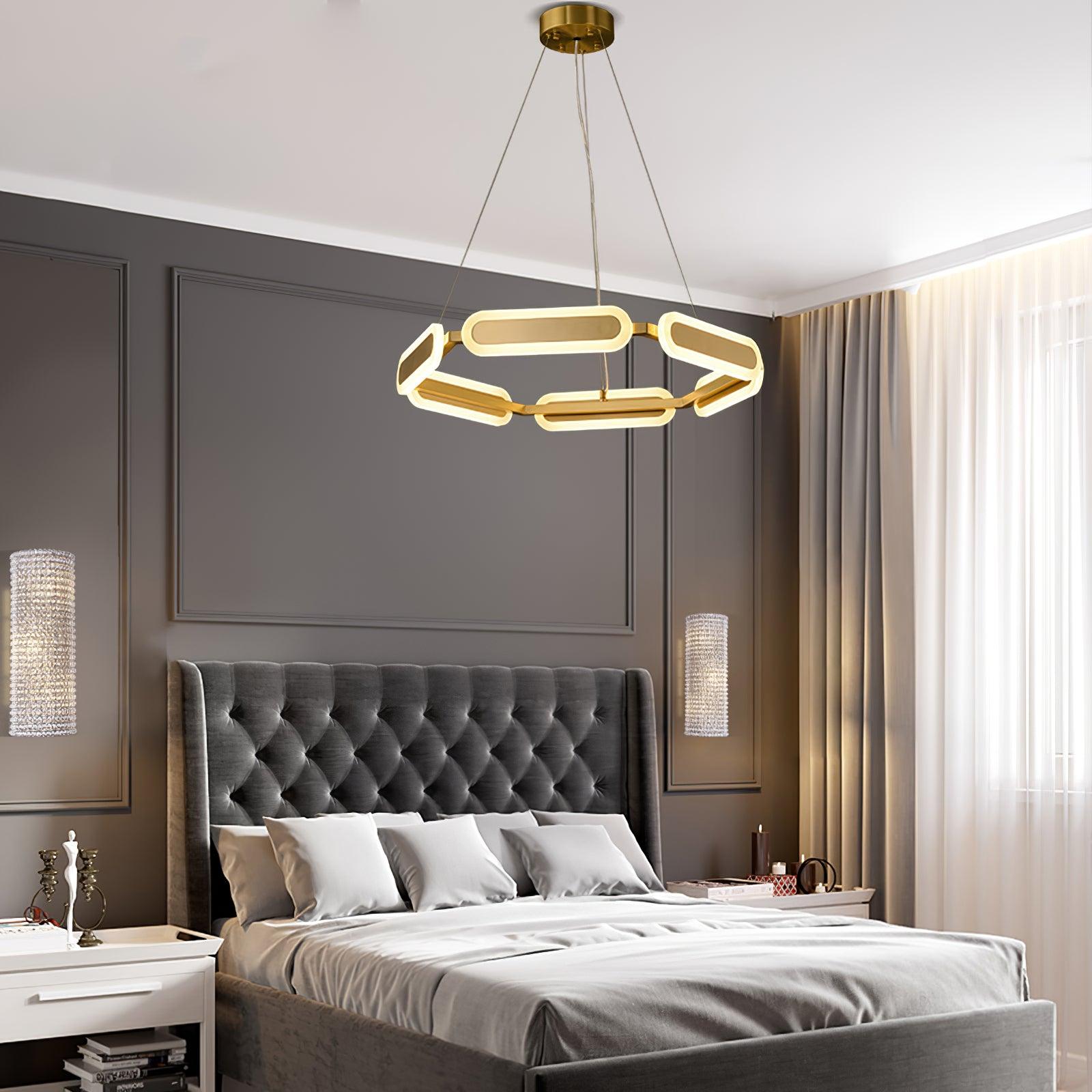 Lustra Kronleuchter Geometrischer Messingring-Letslighting