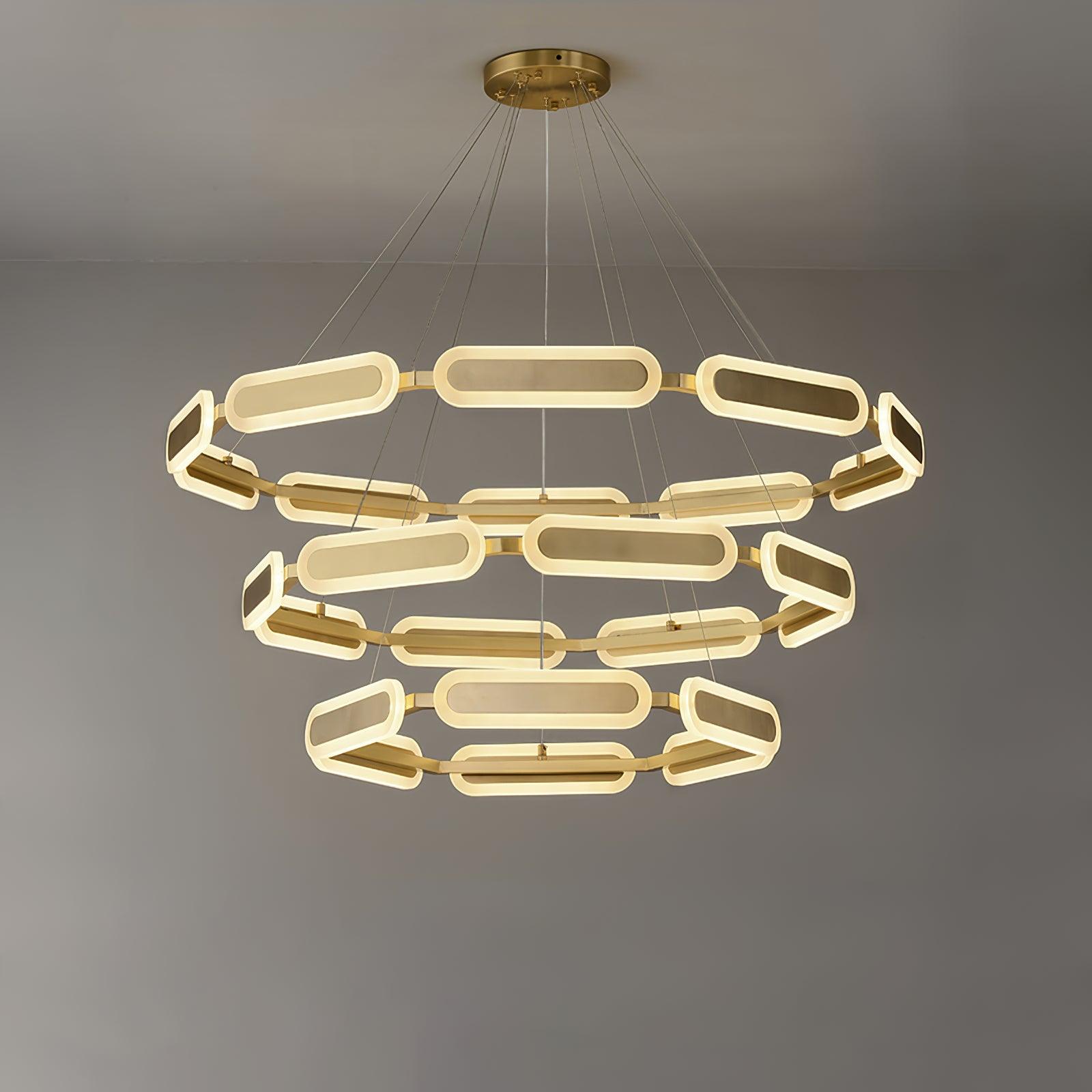 Lustra Kronleuchter Geometrischer Messingring-Letslighting