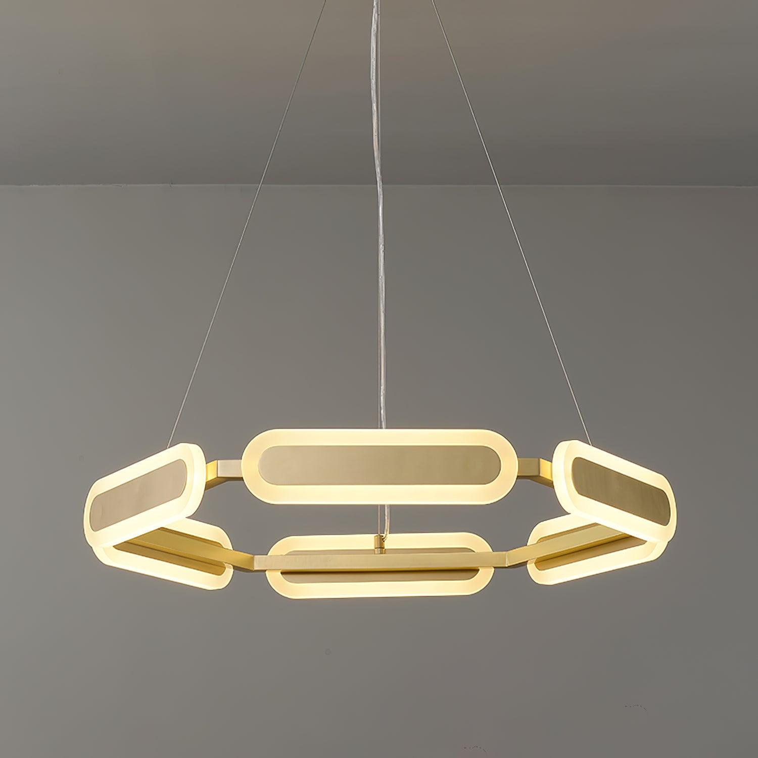 Lustra Kronleuchter Geometrischer Messingring-Letslighting