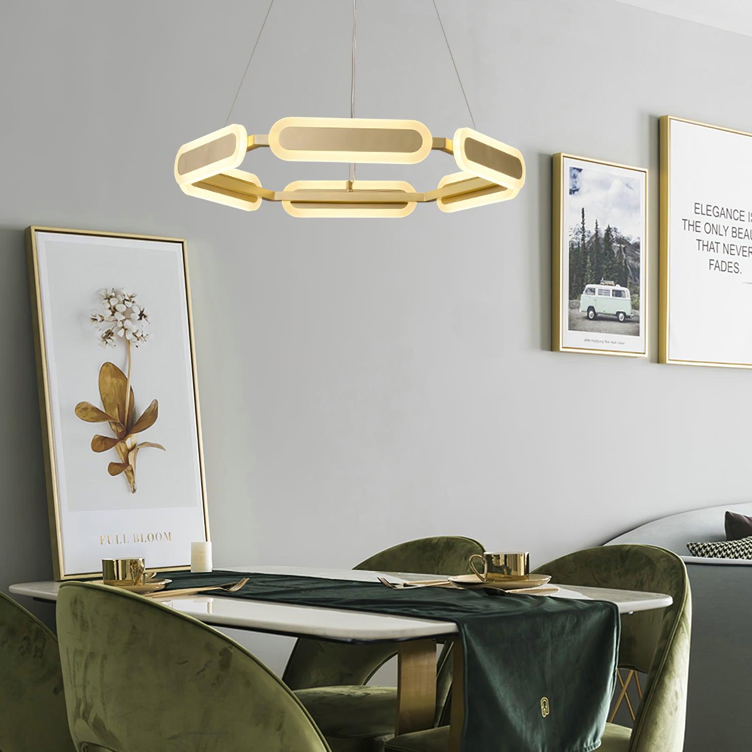 Lustra Kronleuchter Geometrischer Messingring-Letslighting