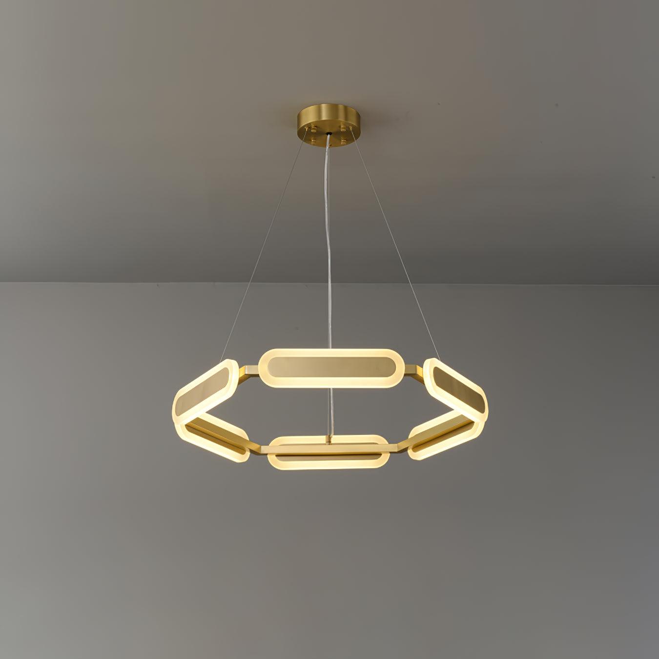 Lustra Kronleuchter Geometrischer Messingring-Letslighting