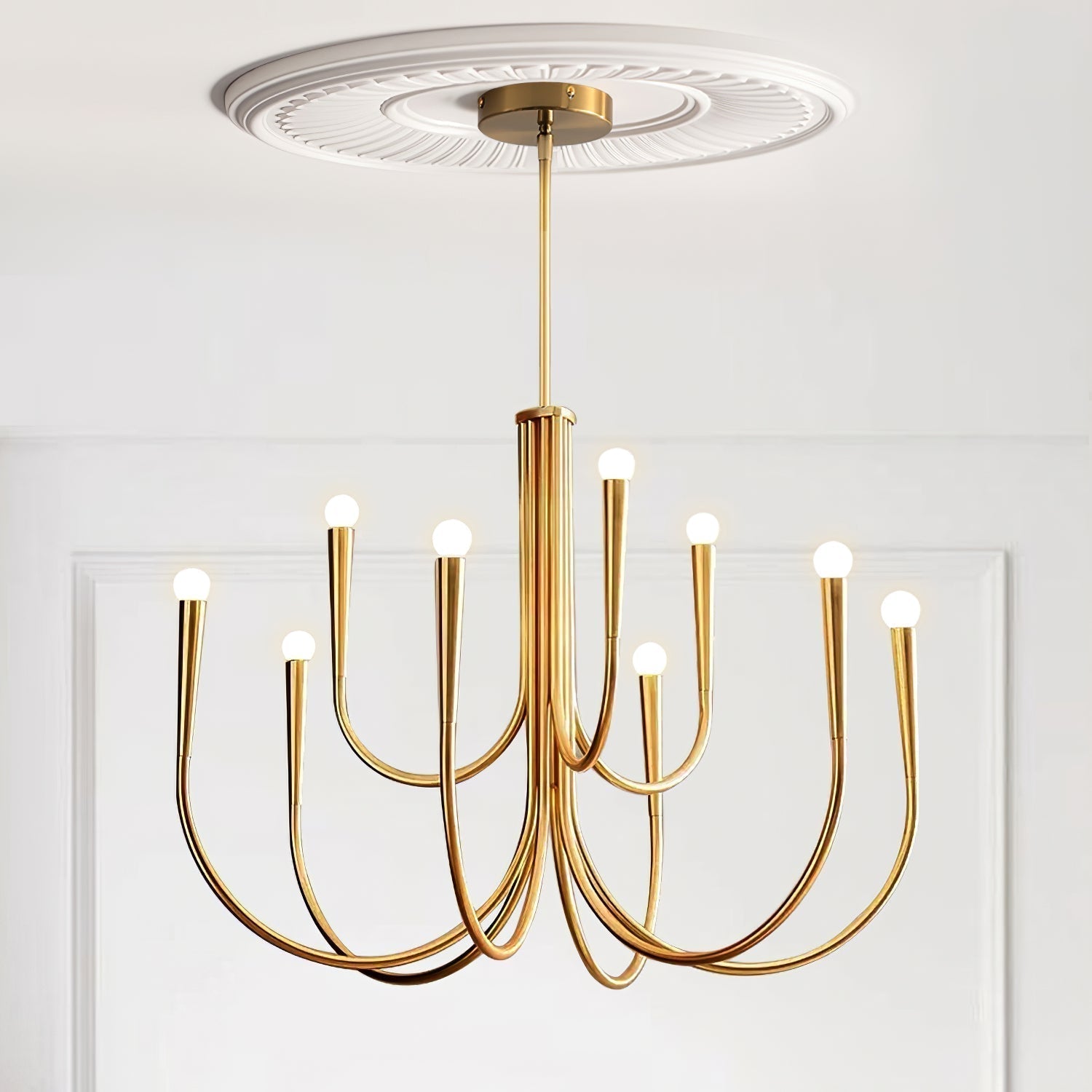 Swoop Arm Chandelier - Blowlighting