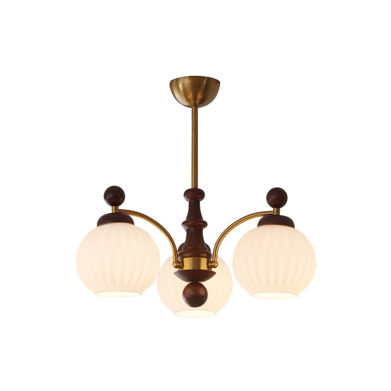 Vedoror Traditioneller Klassischer Kugel Holz Glas Kronleuchter-Letslighting