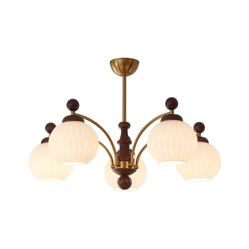 Vedoror Traditioneller Klassischer Kugel Holz Glas Kronleuchter-Letslighting