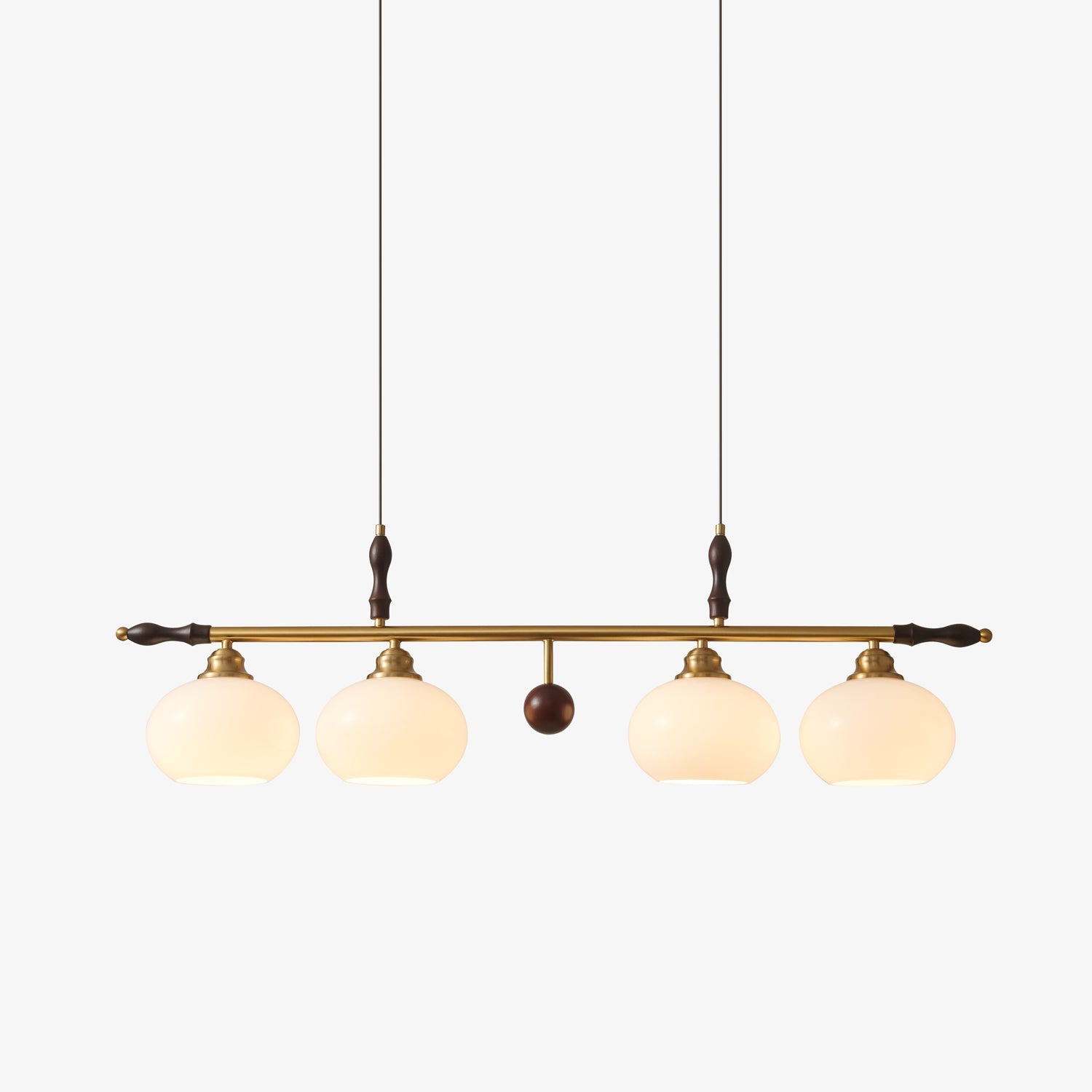 Sylvara Premium Eleganz Traditionell Holz Glas Pendelleuchte Lampe-Letslighting