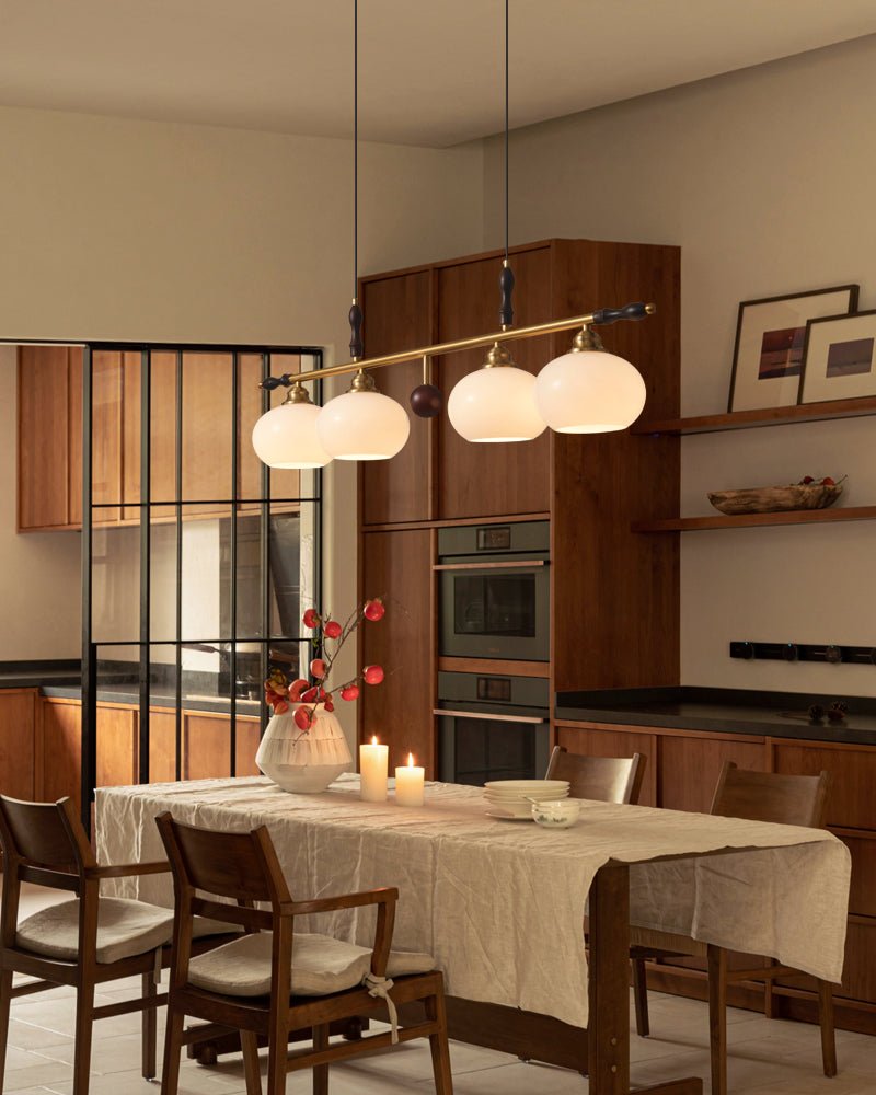 Sylvara Premium Eleganz Traditionell Holz Glas Pendelleuchte Lampe-Letslighting