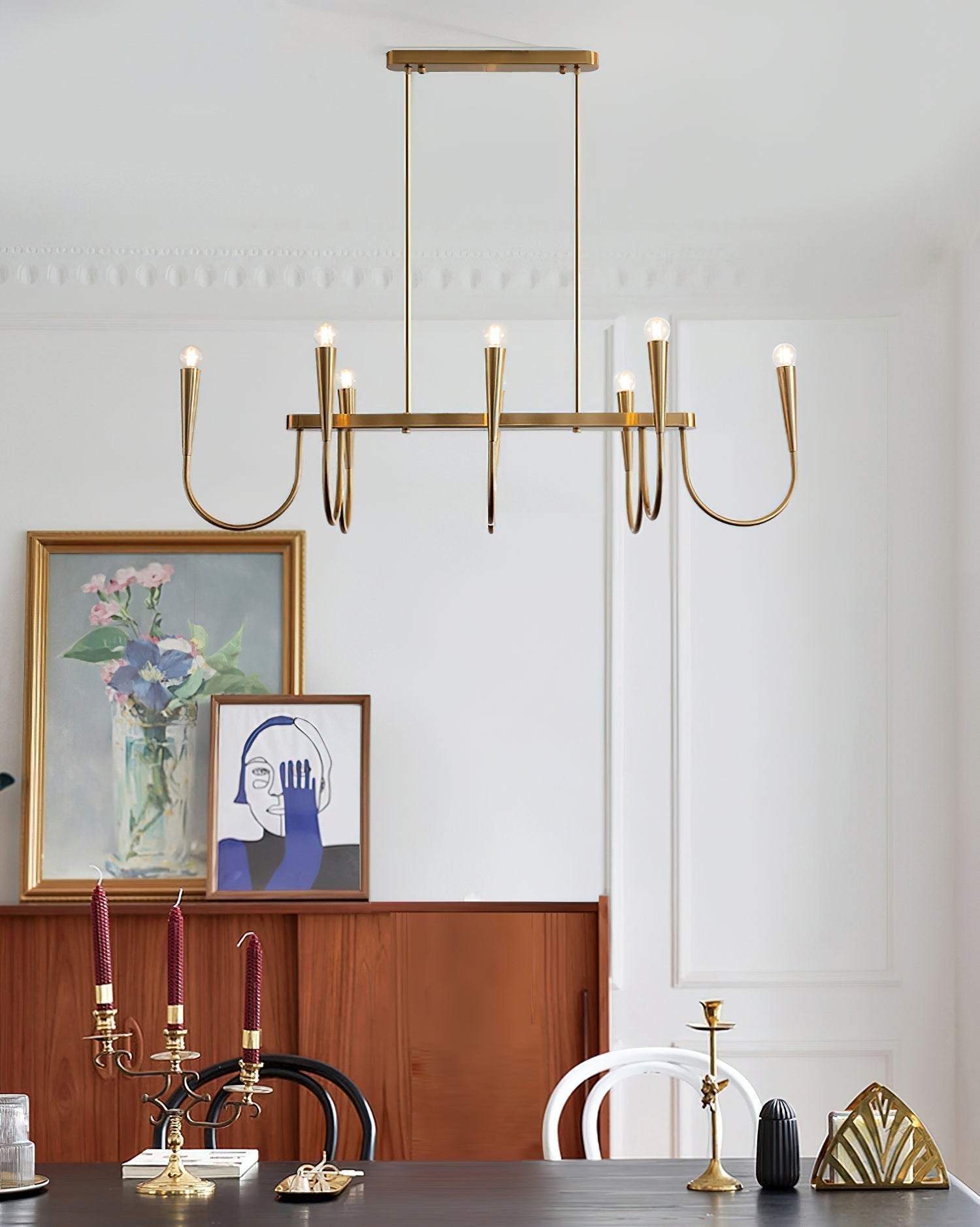 Lustra Kronleuchter Gold Symphony Geschwungen Elegant-Letslighting