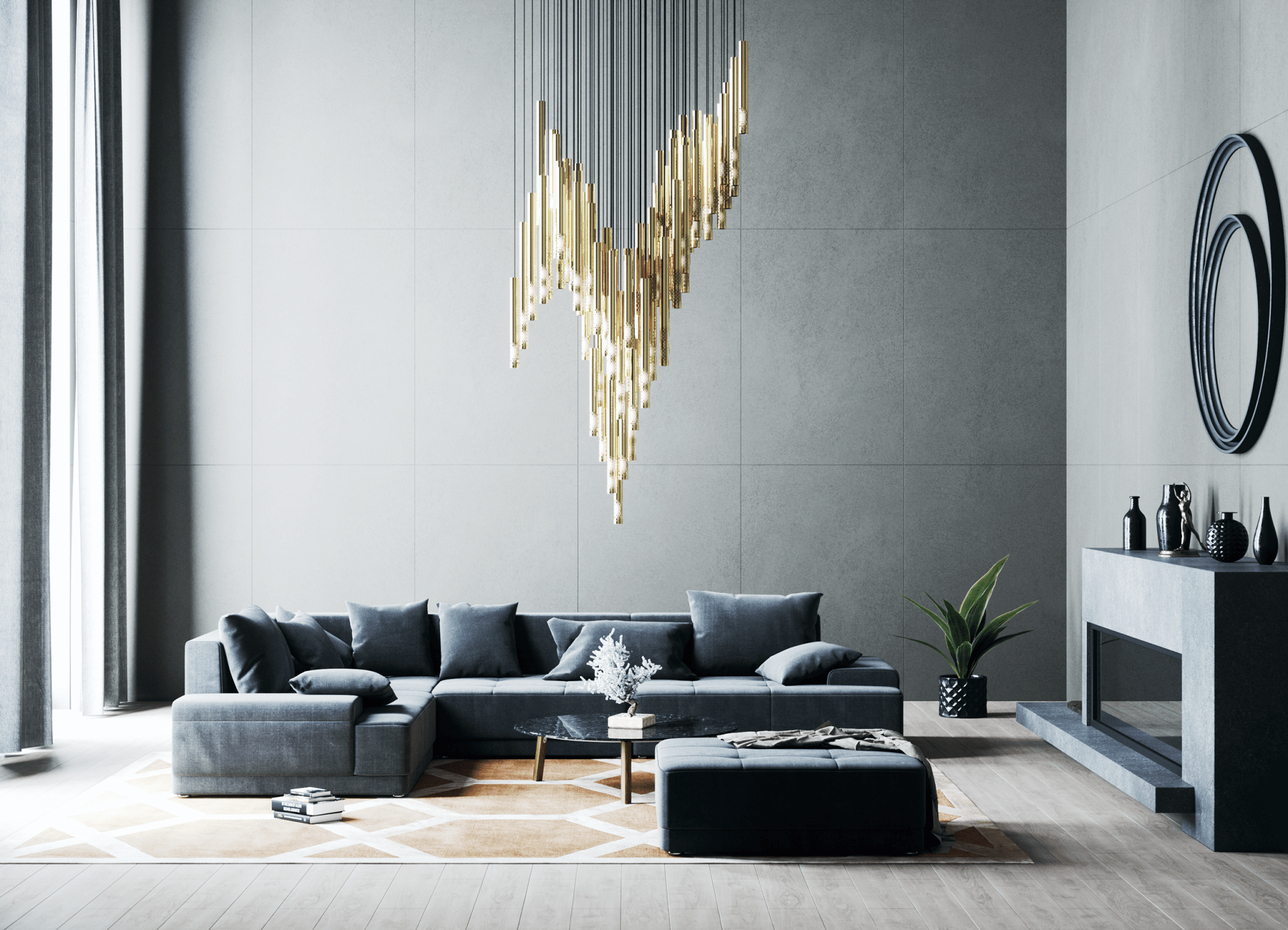 Ovynira Kronleuchter mit goldenen Stäben-Letslighting