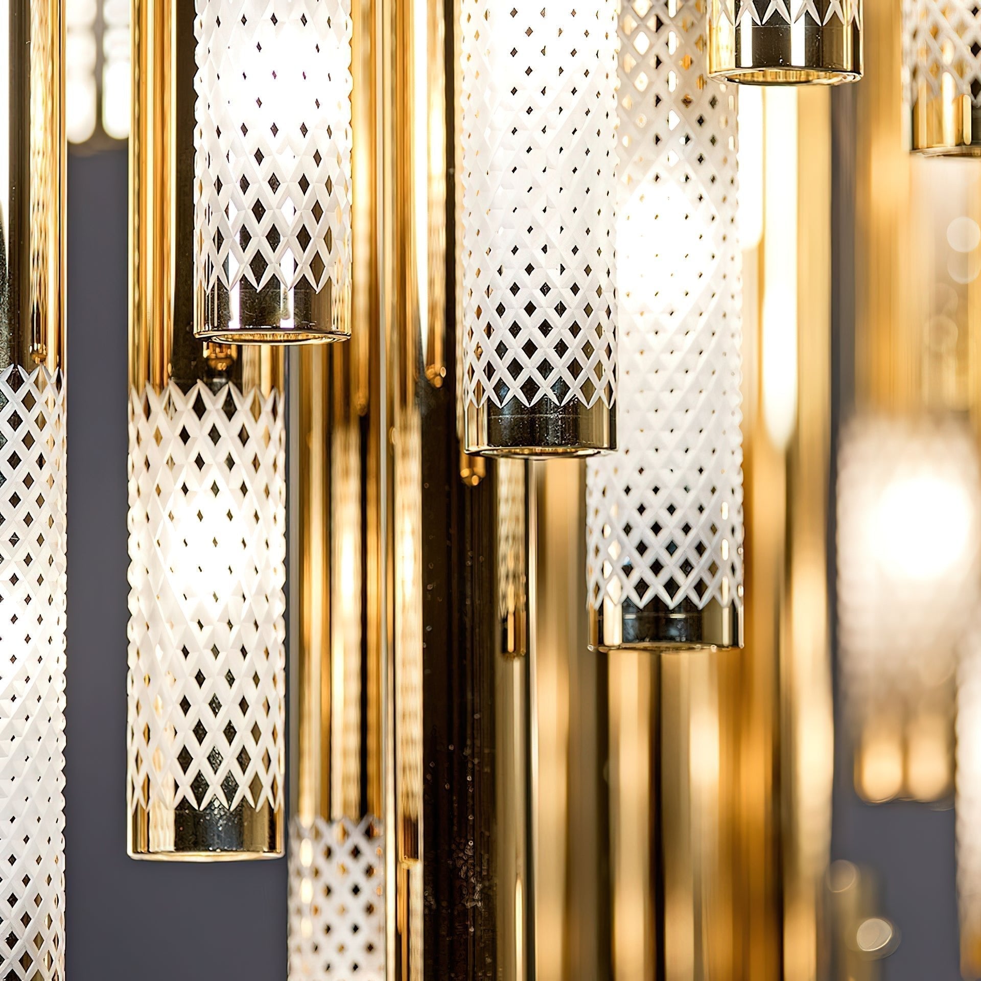 Ovynira Kronleuchter mit goldenen Stäben-Letslighting