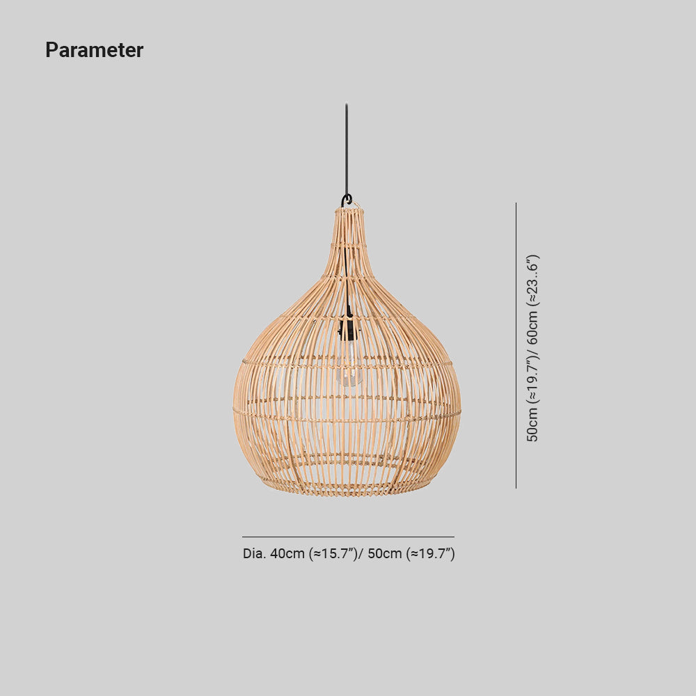 Muto Japanische Pendelleuchte Rattan Schlafzimmer/Esszimmer/Wohnzimmer