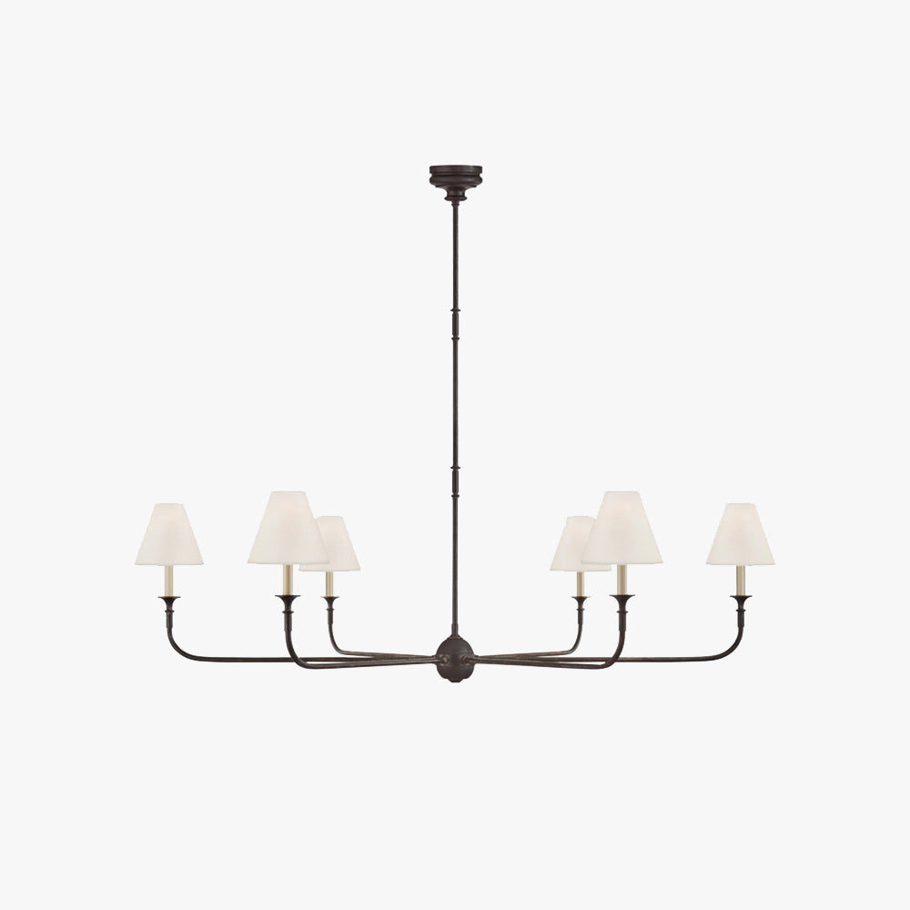 Epoch Vintage Retro Metall Kronleuchter für Wohnzimmer, Schwarz/Weiß/Messing