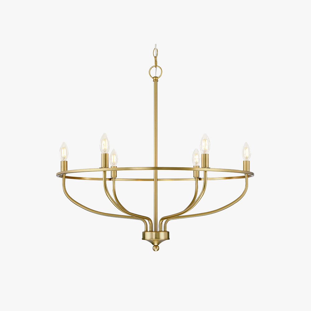 Silva Industrial MetalMetall Kronleuchter für Wohnzimmer, Goldene Bronze/Schwarz