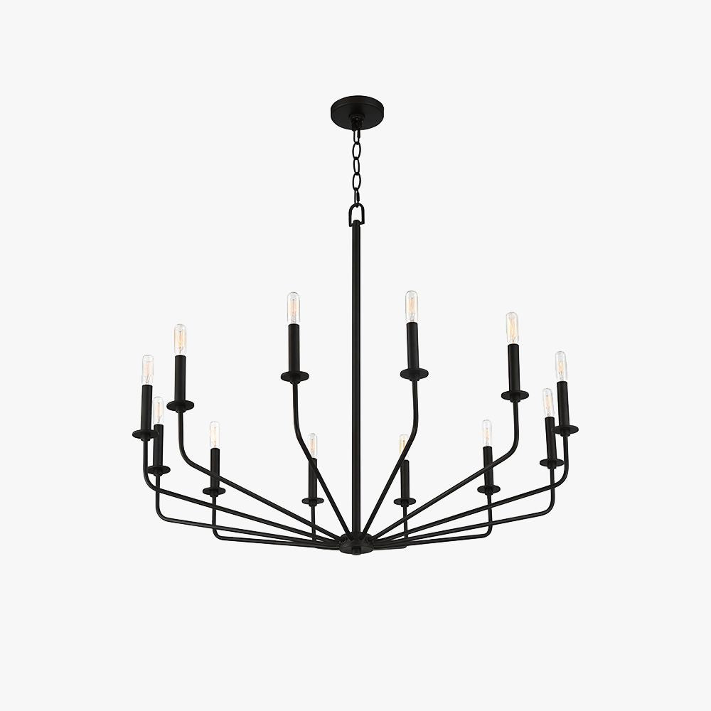 Silva Modern Industrial LED Kronleuchter ausMetall für Wohnzimmer Schwarz