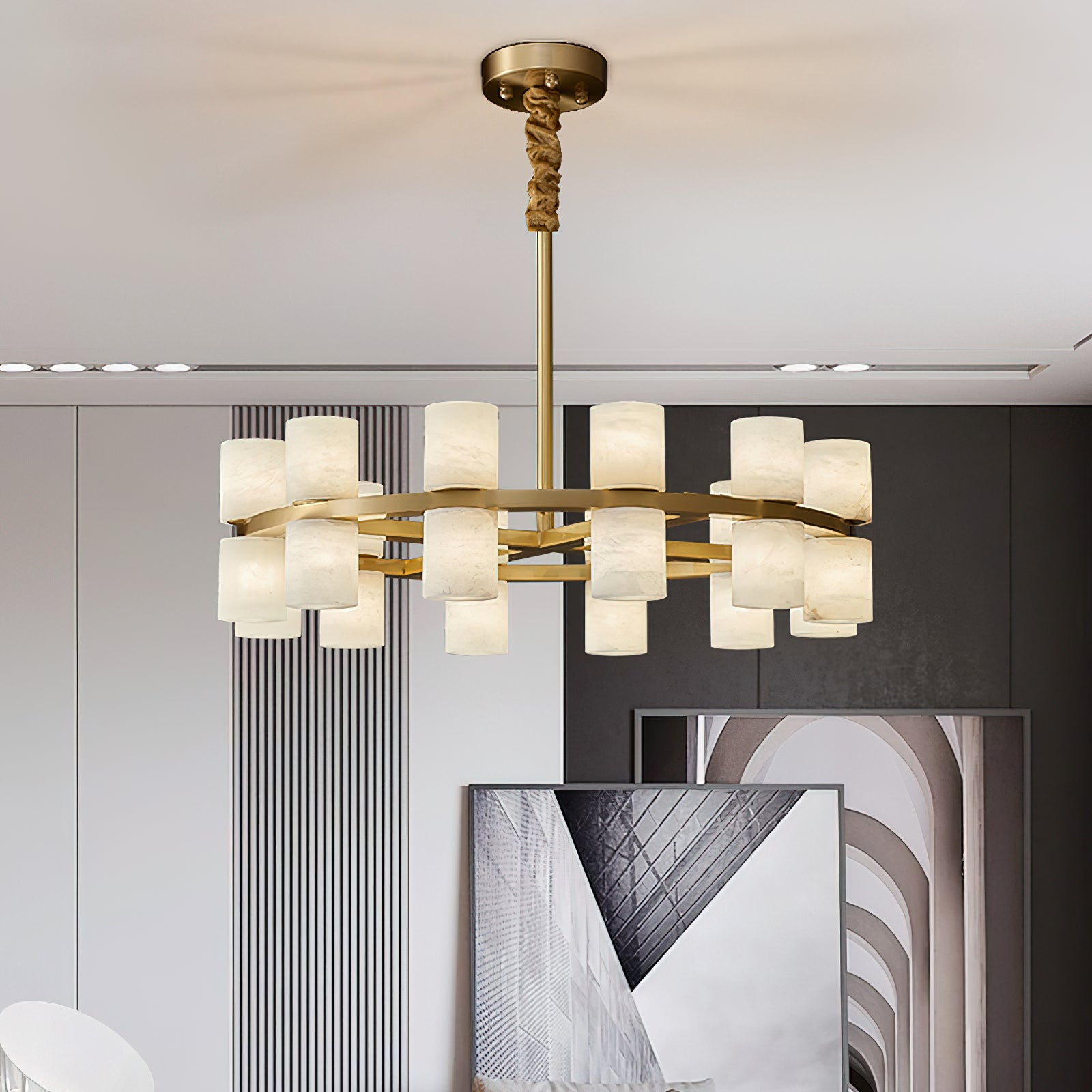 Etalir Postmodern Luxury Alabaster Chandelier - Letslighting