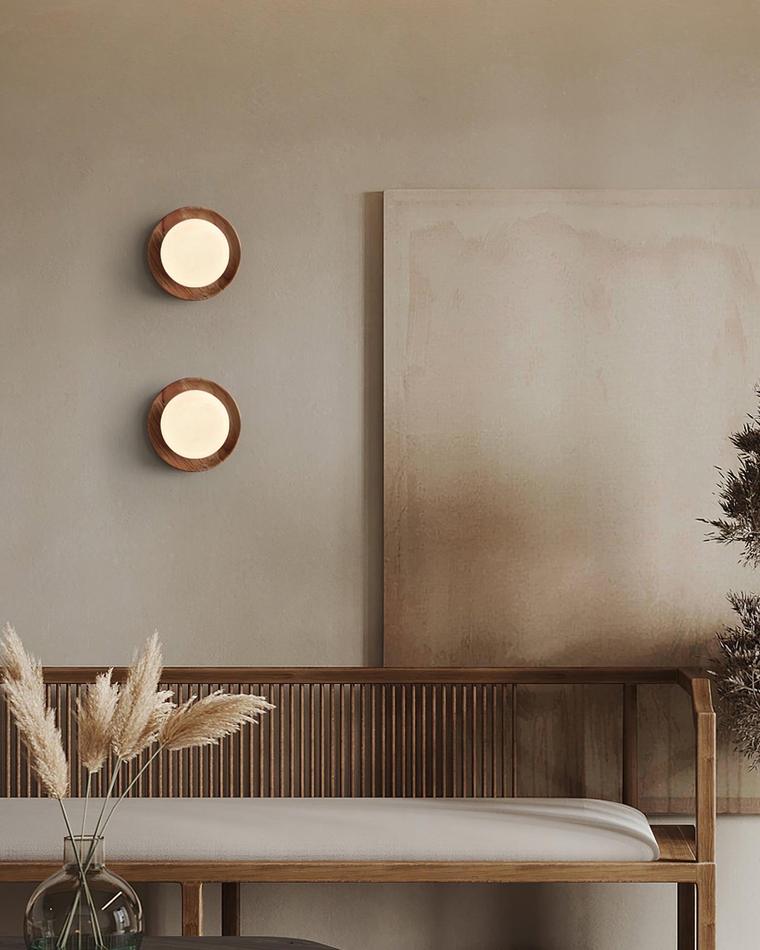 Wandleuchte Metallkörper mit Holzrand Minimalistischer Stil-Letslighting