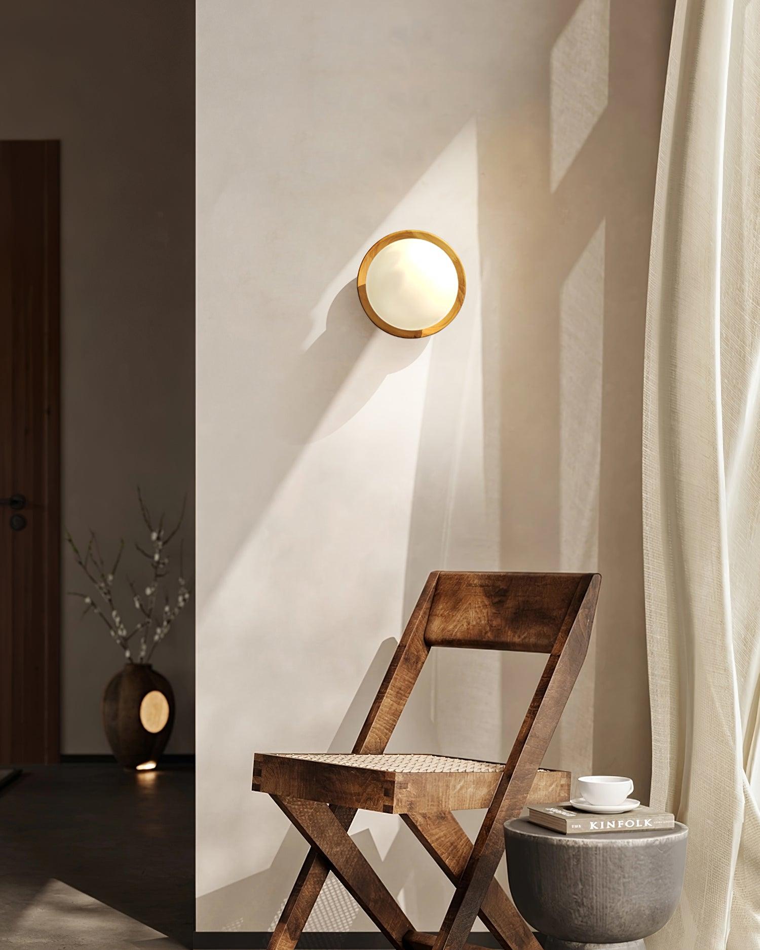 Wandleuchte Metallkörper mit Holzrand Minimalistischer Stil-Letslighting