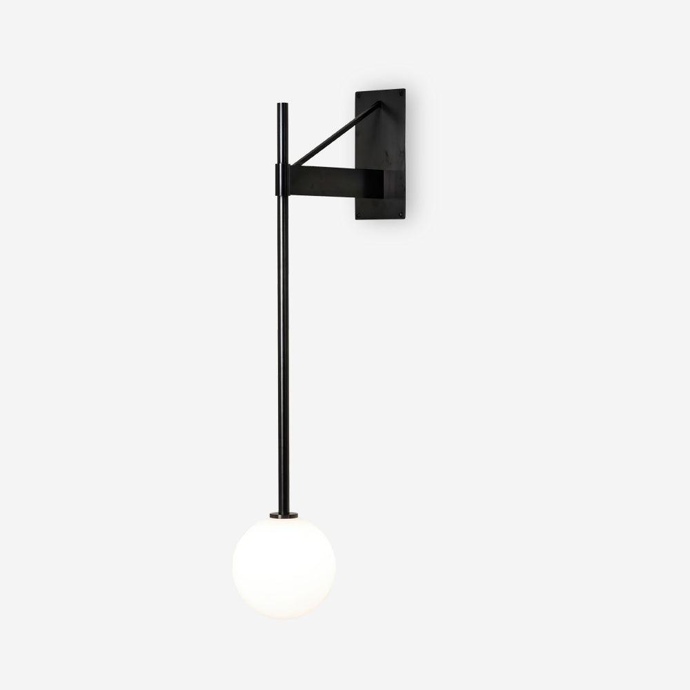 Wandleuchte Metall Stab Glas Globus Minimal Leuchte Nachttisch-Letslighting