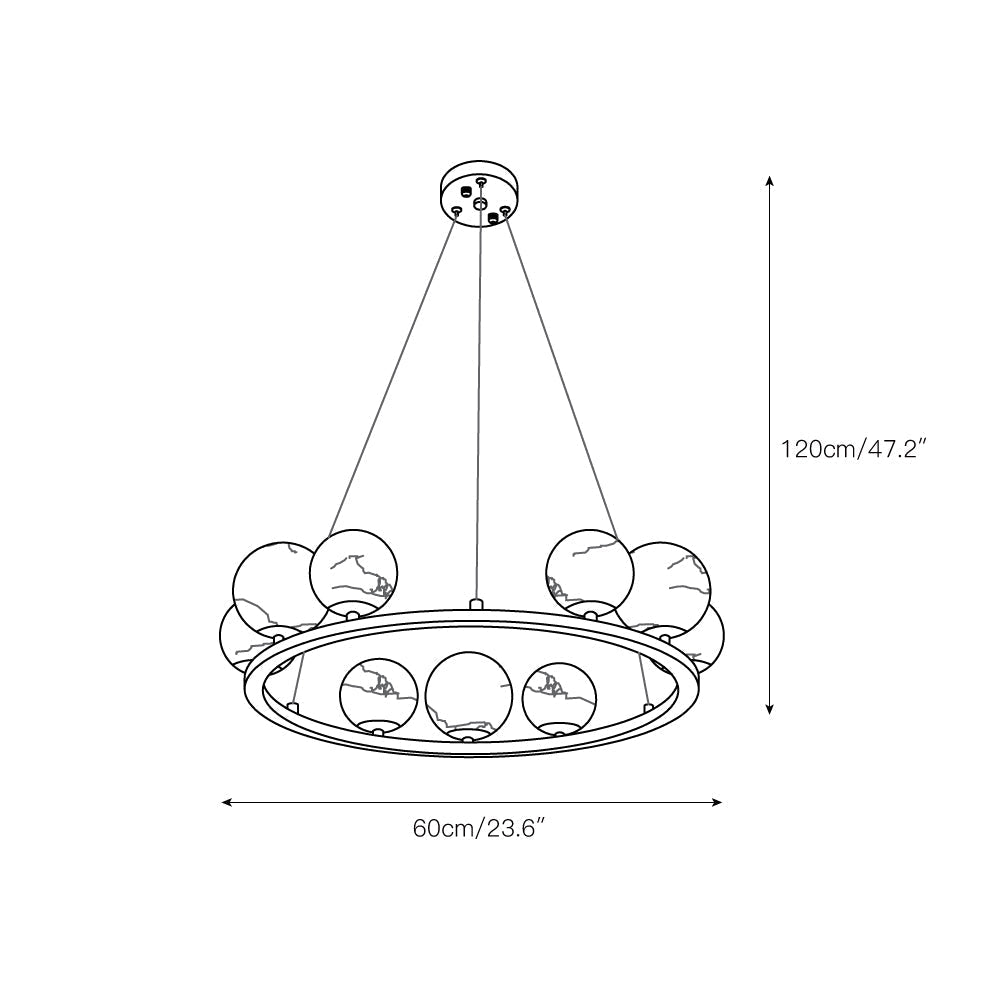 Ulmaran Premium Nordi Art Alabaster Chandelier - Letslighting