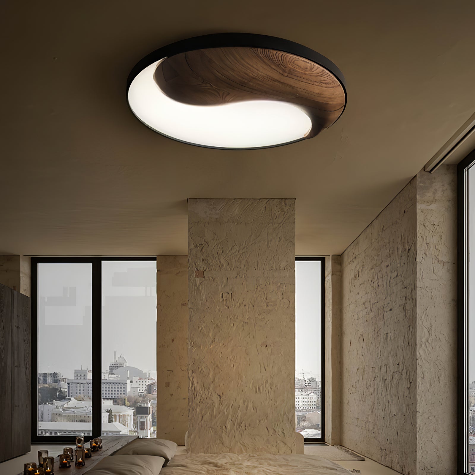 Ivelor Moderne Minimalistische Deckenleuchte aus Holz-Letslighting