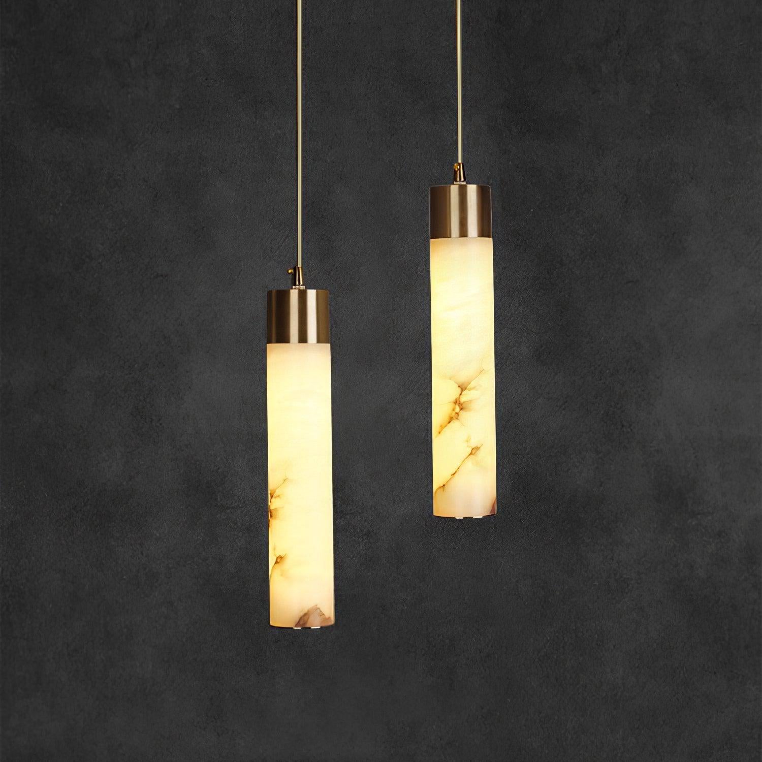 Ulzorila Cylinder Alabaster Pendant Light - Blowlighting