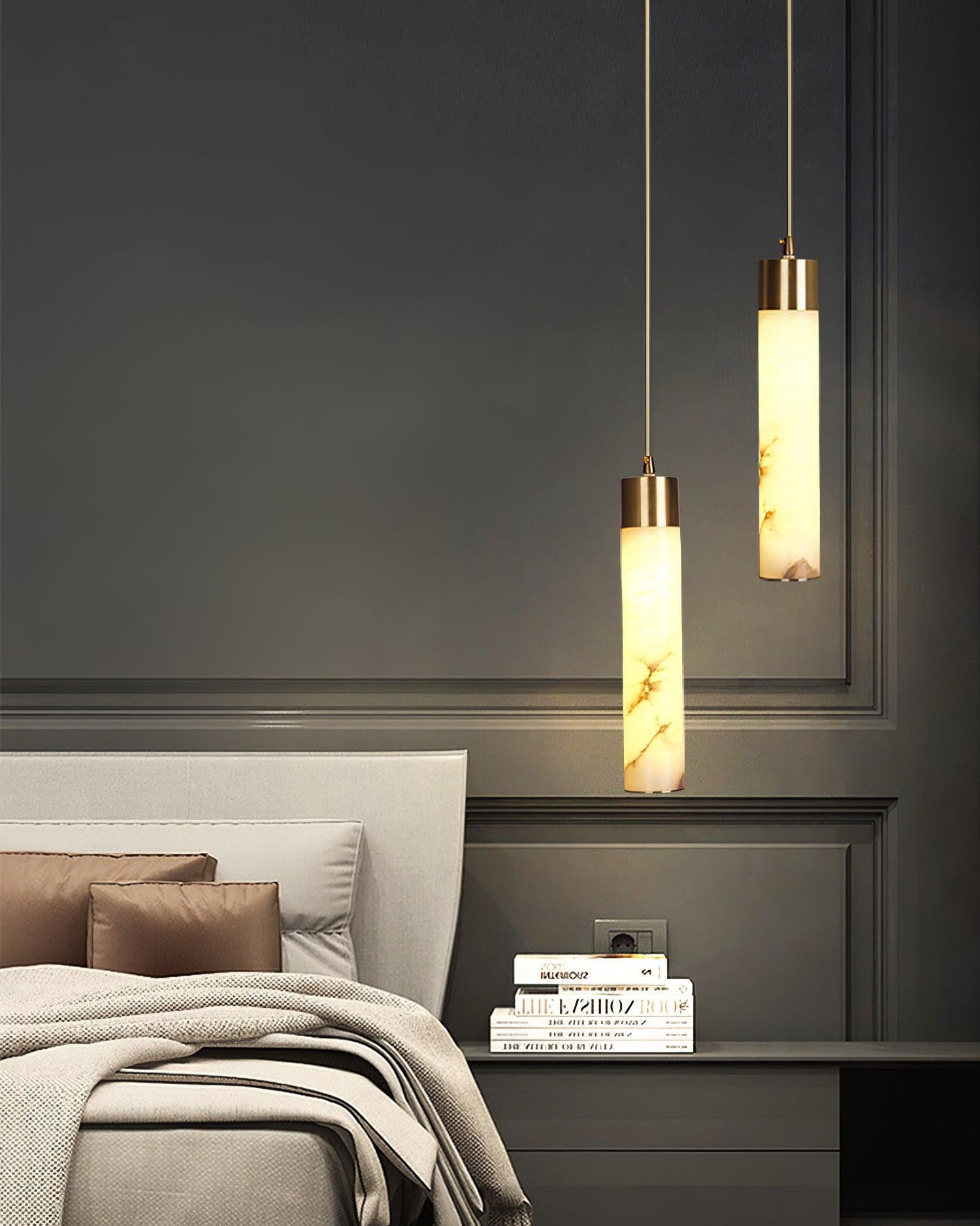 Ulzorila Cylinder Alabaster Pendant Light - Blowlighting