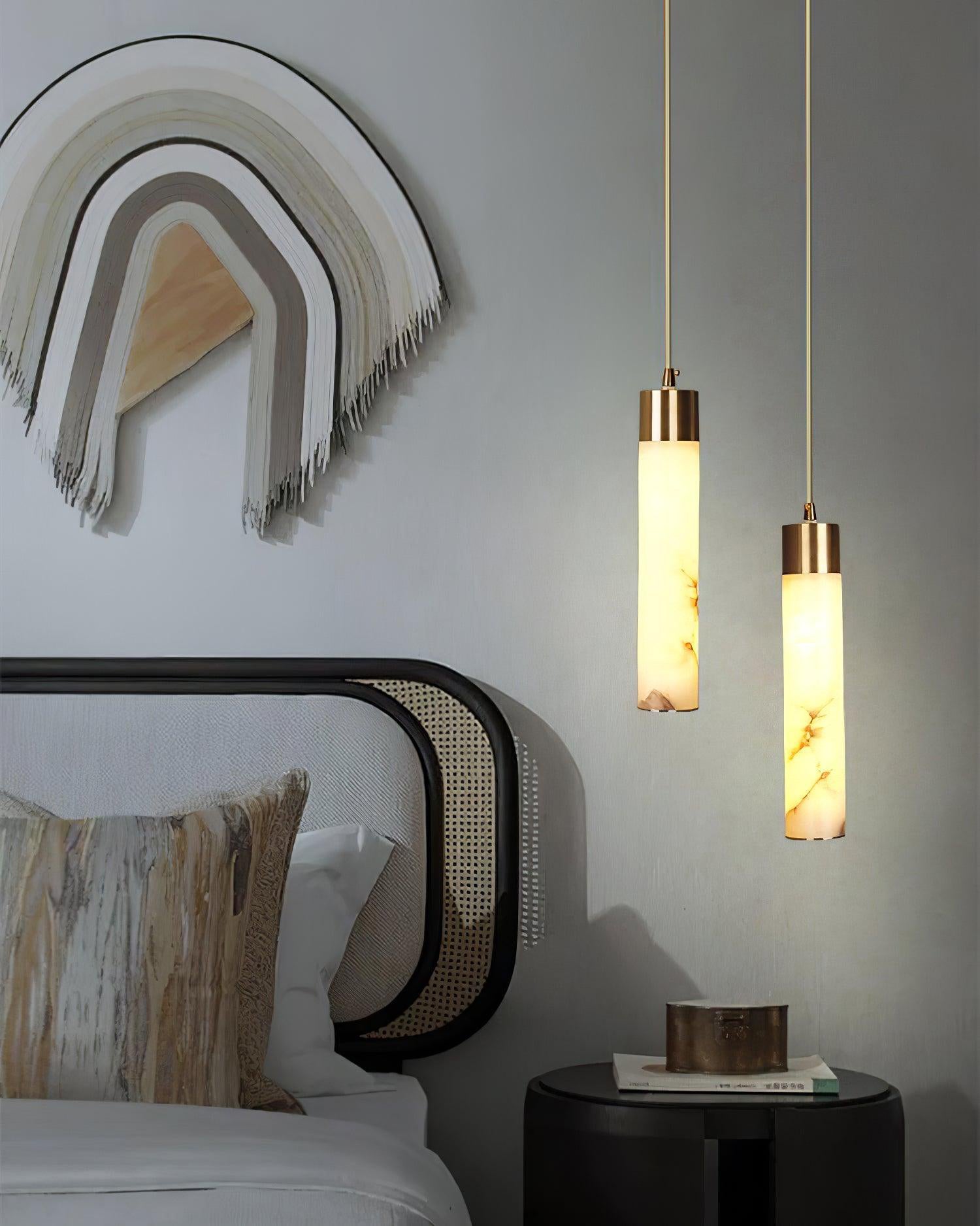 Ulzorila Cylinder Alabaster Pendant Light - Blowlighting