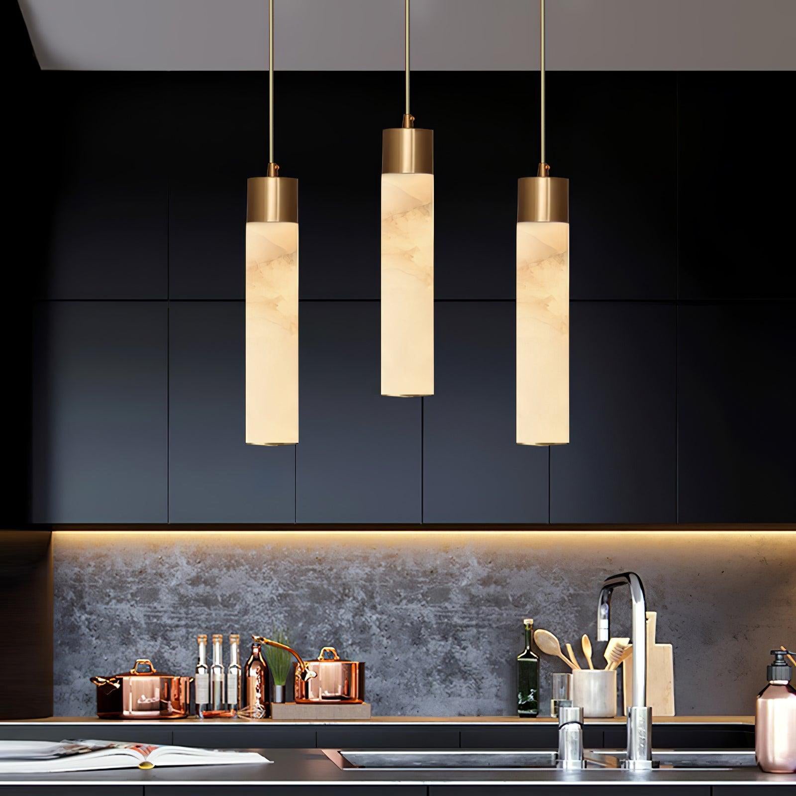Ulzorila Cylinder Alabaster Pendant Light - Blowlighting