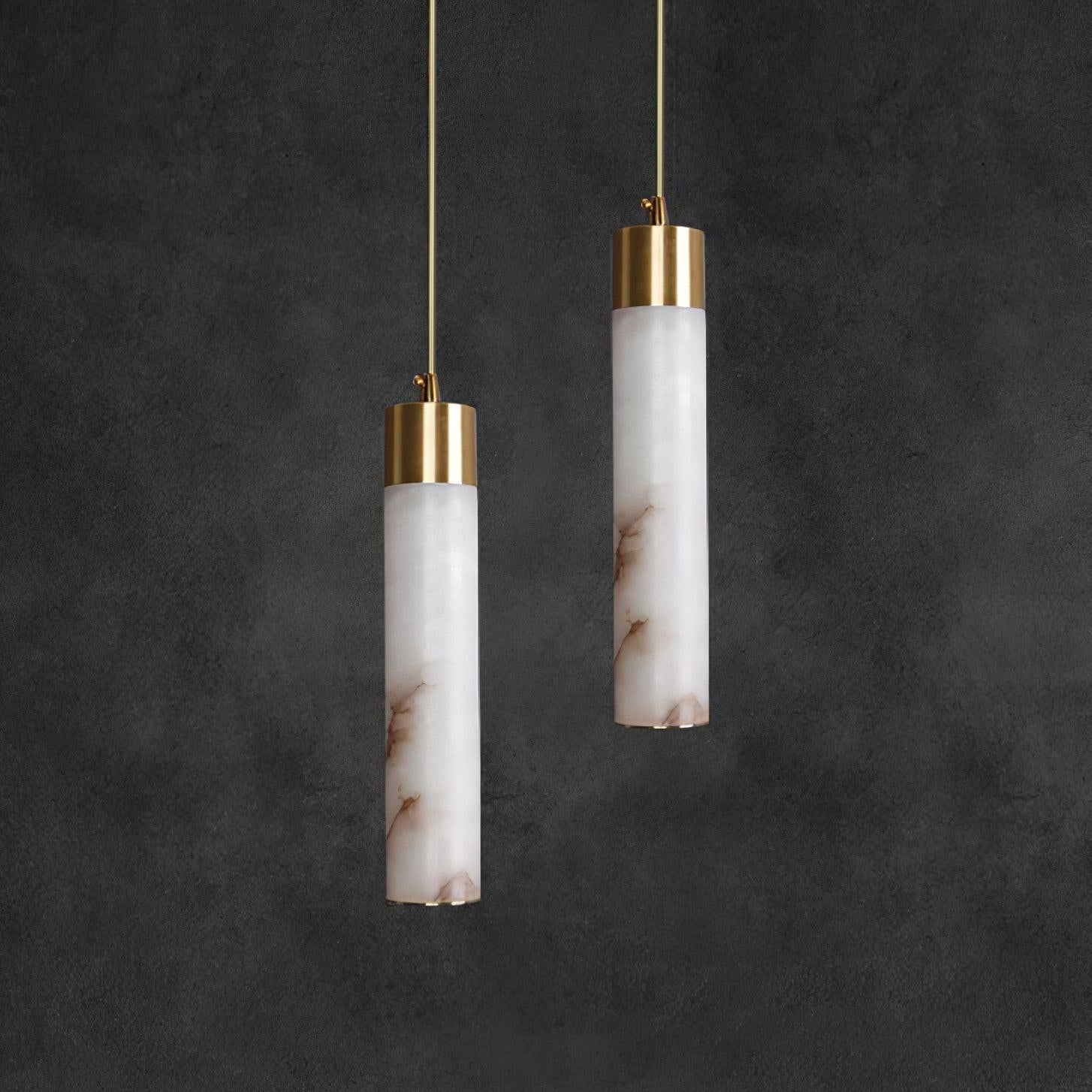 Ulzorila Cylinder Alabaster Pendant Light - Blowlighting