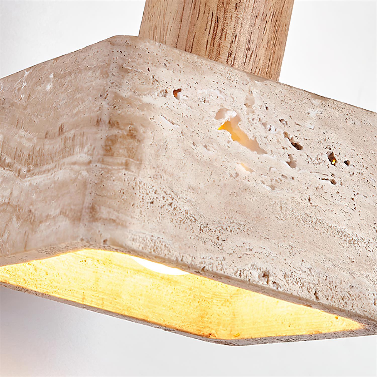 Ritta Square Travertine Pendant Light - Letslighting