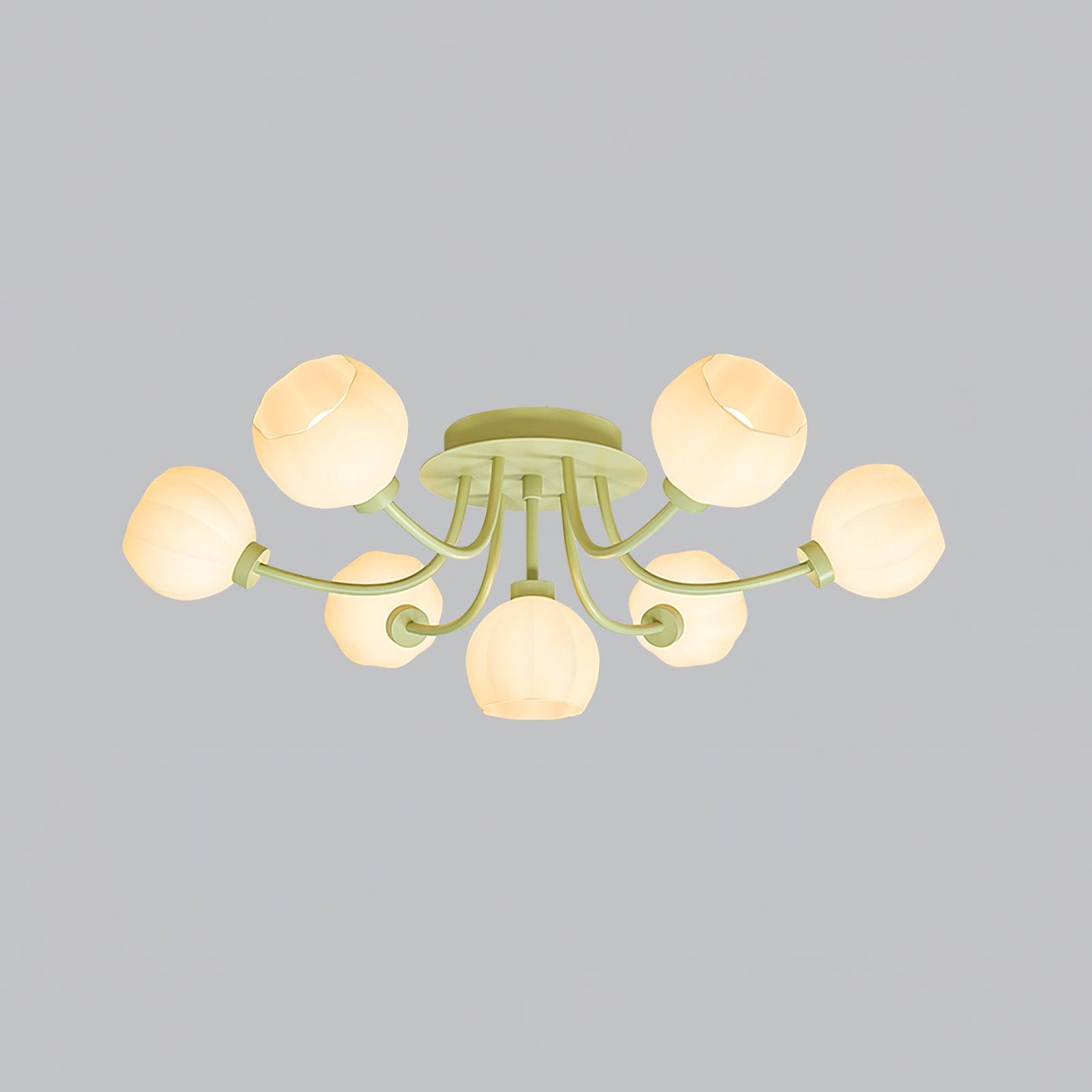 Florina Deckenleuchte aus Glas mit Blumenmotiv-Letslighting