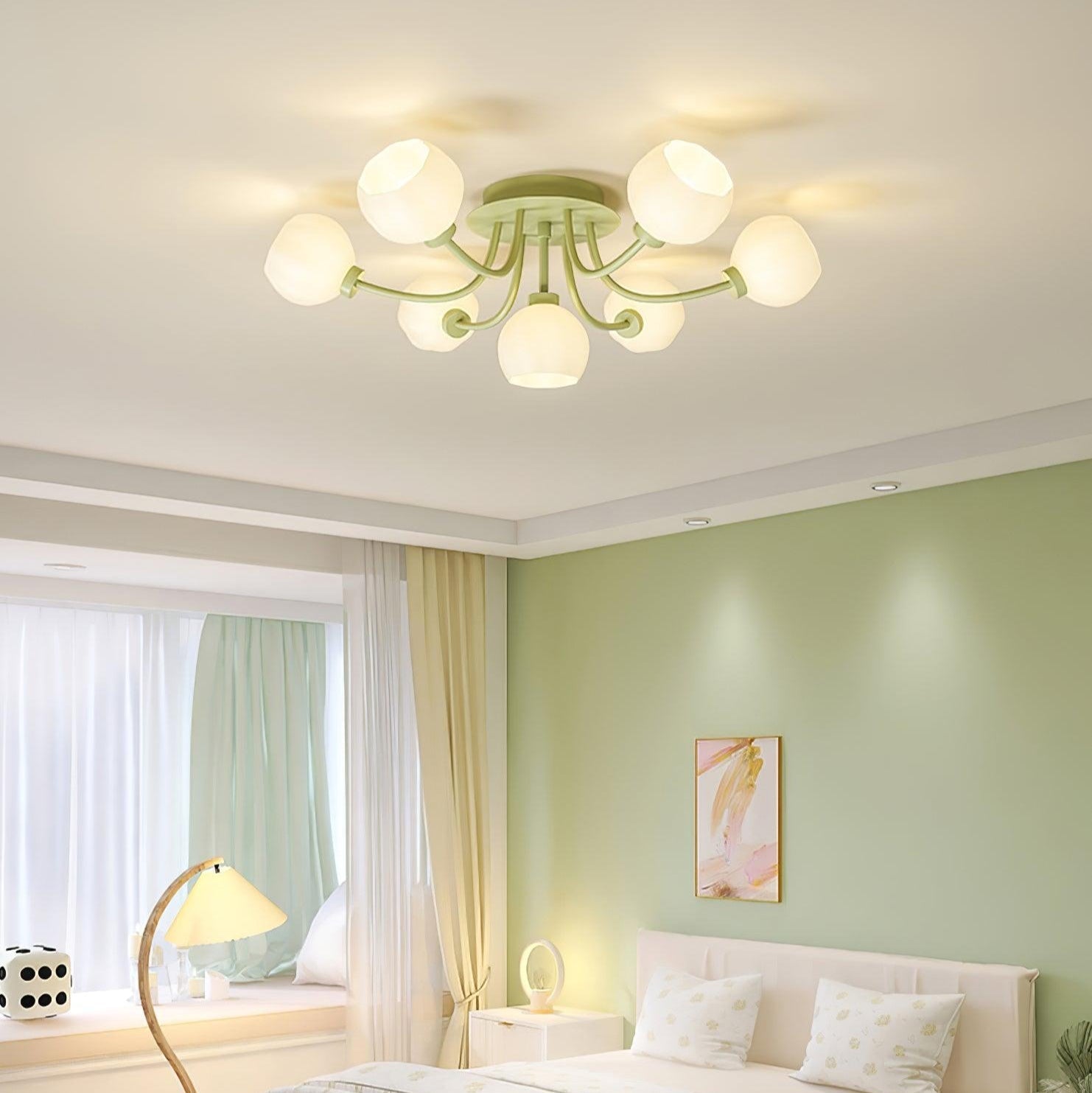 Florina Deckenleuchte aus Glas mit Blumenmotiv-Letslighting