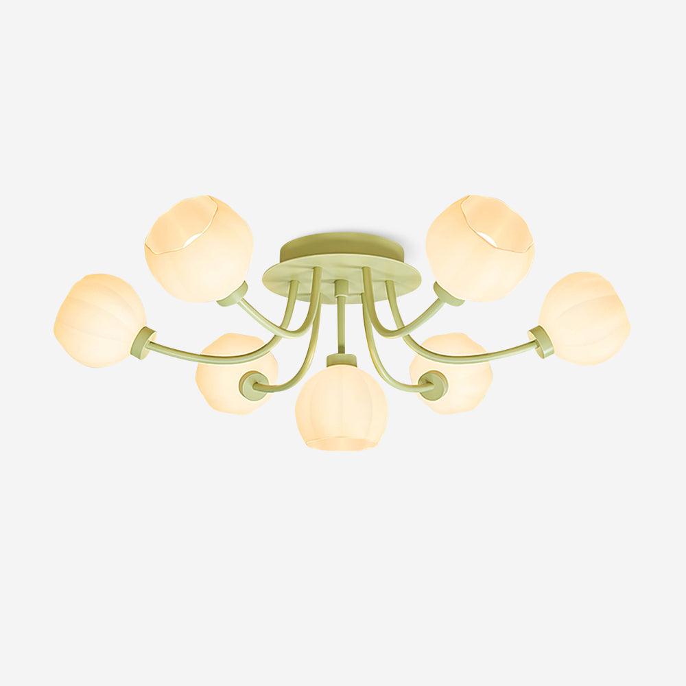 Florina Deckenleuchte aus Glas mit Blumenmotiv-Letslighting