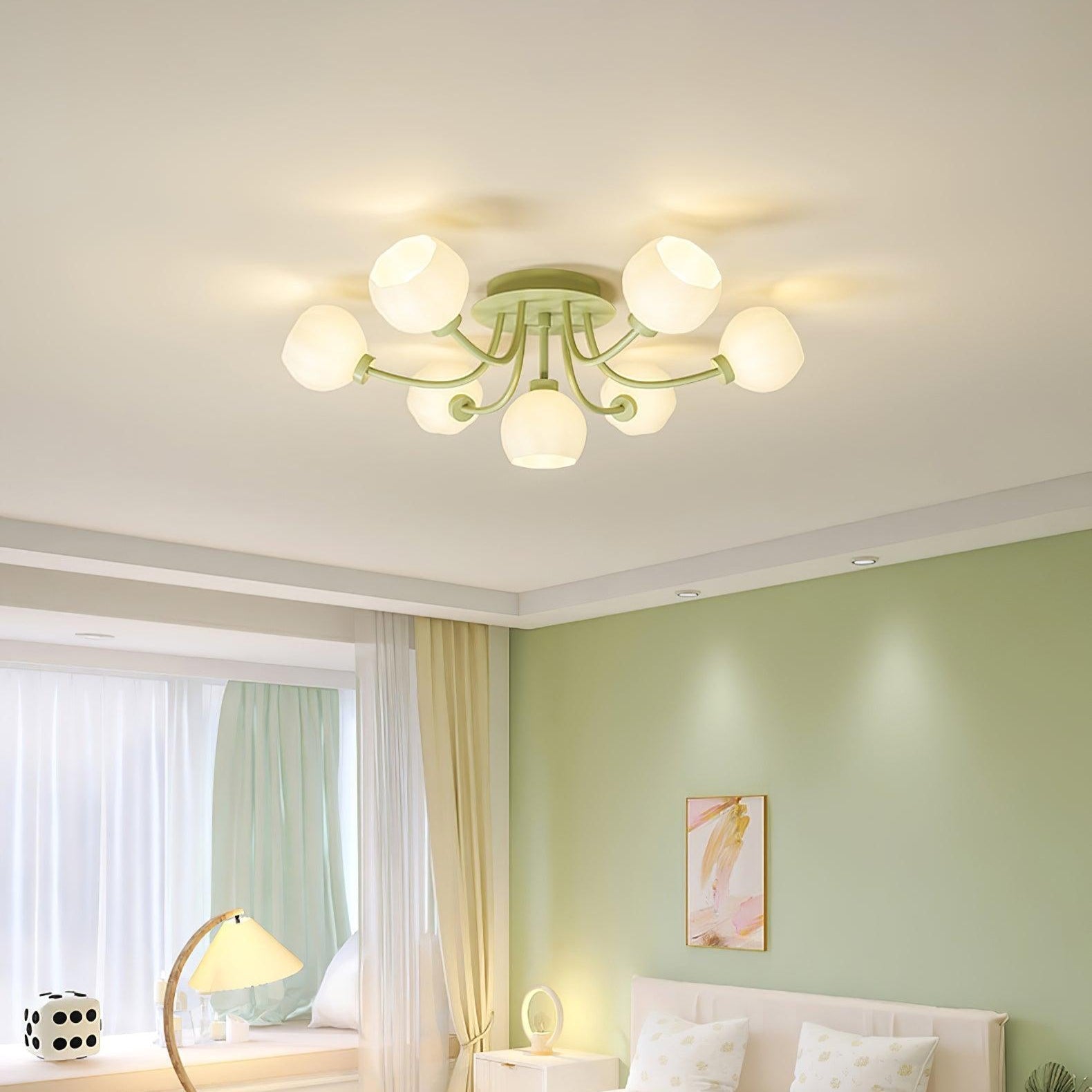 Florina Deckenleuchte aus Glas mit Blumenmotiv-Letslighting
