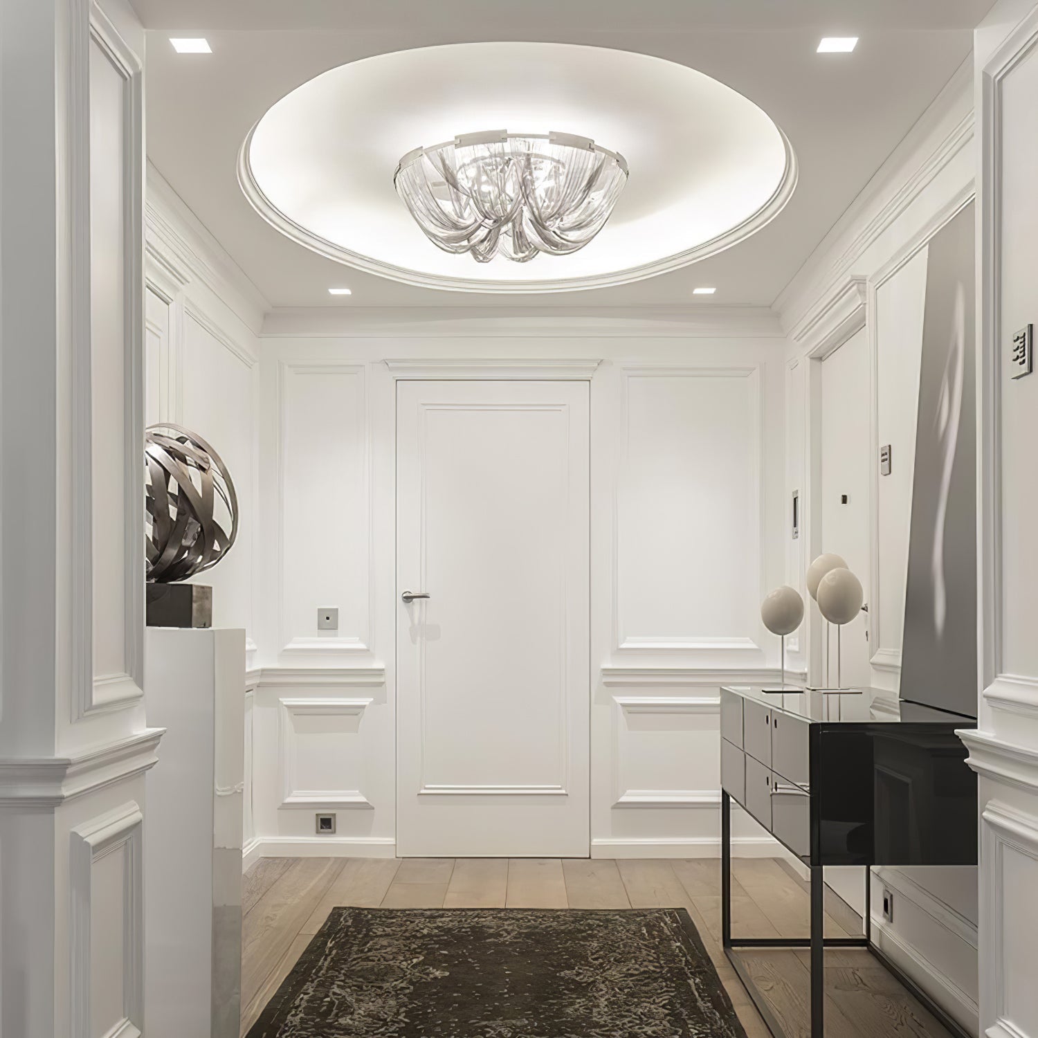 Lustra Deckenleuchte Quaste Aluminium Kette Nickel Rahmen-Letslighting