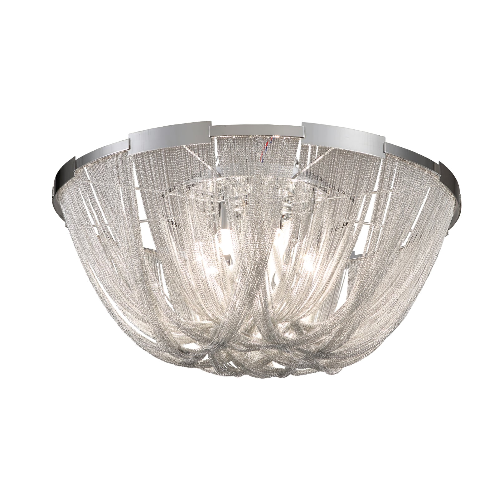 Lustra Deckenleuchte Quaste Aluminium Kette Nickel Rahmen-Letslighting