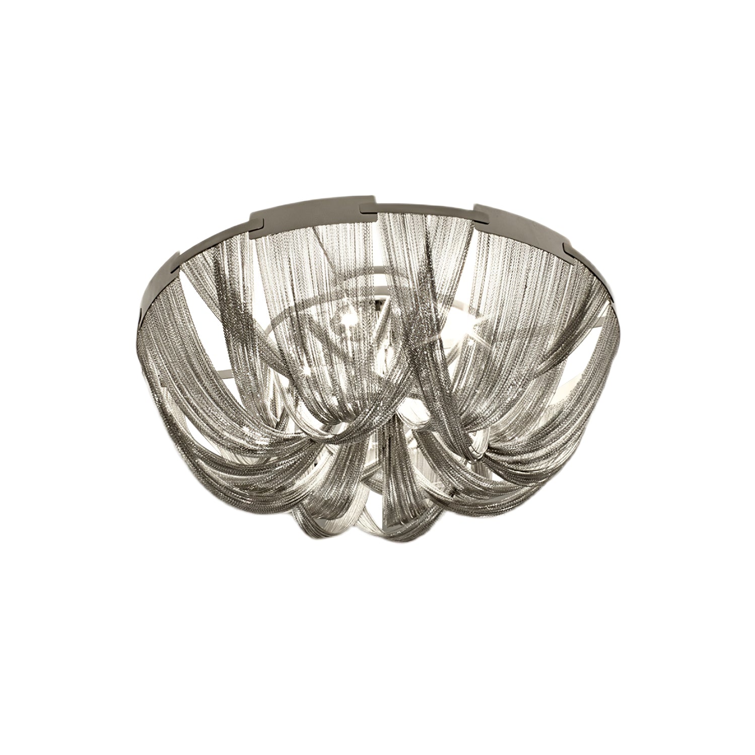 Lustra Deckenleuchte Quaste Aluminium Kette Nickel Rahmen-Letslighting
