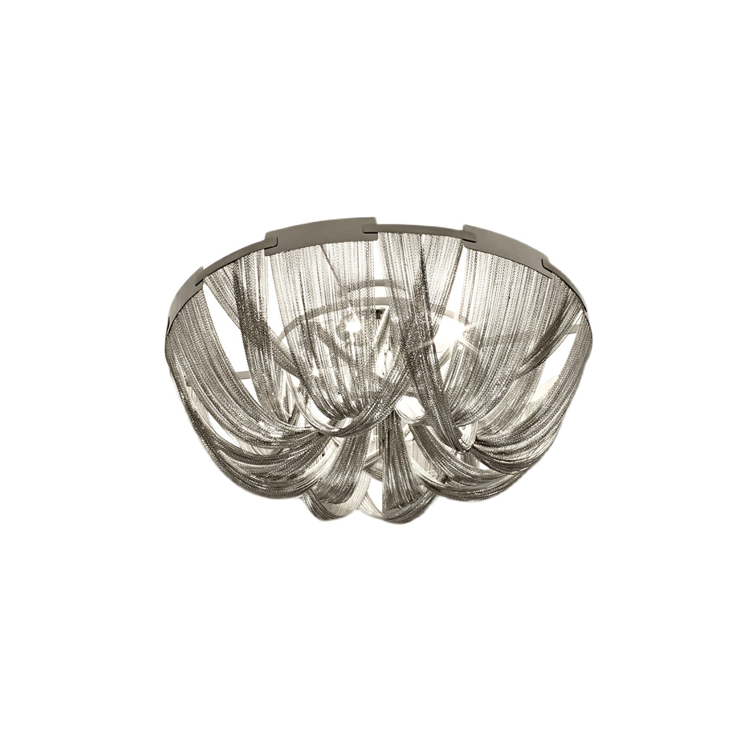 Lustra Deckenleuchte Quaste Aluminium Kette Nickel Rahmen-Letslighting