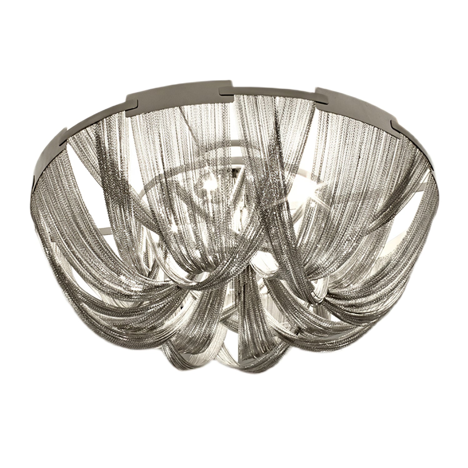 Lustra Deckenleuchte Quaste Aluminium Kette Nickel Rahmen-Letslighting