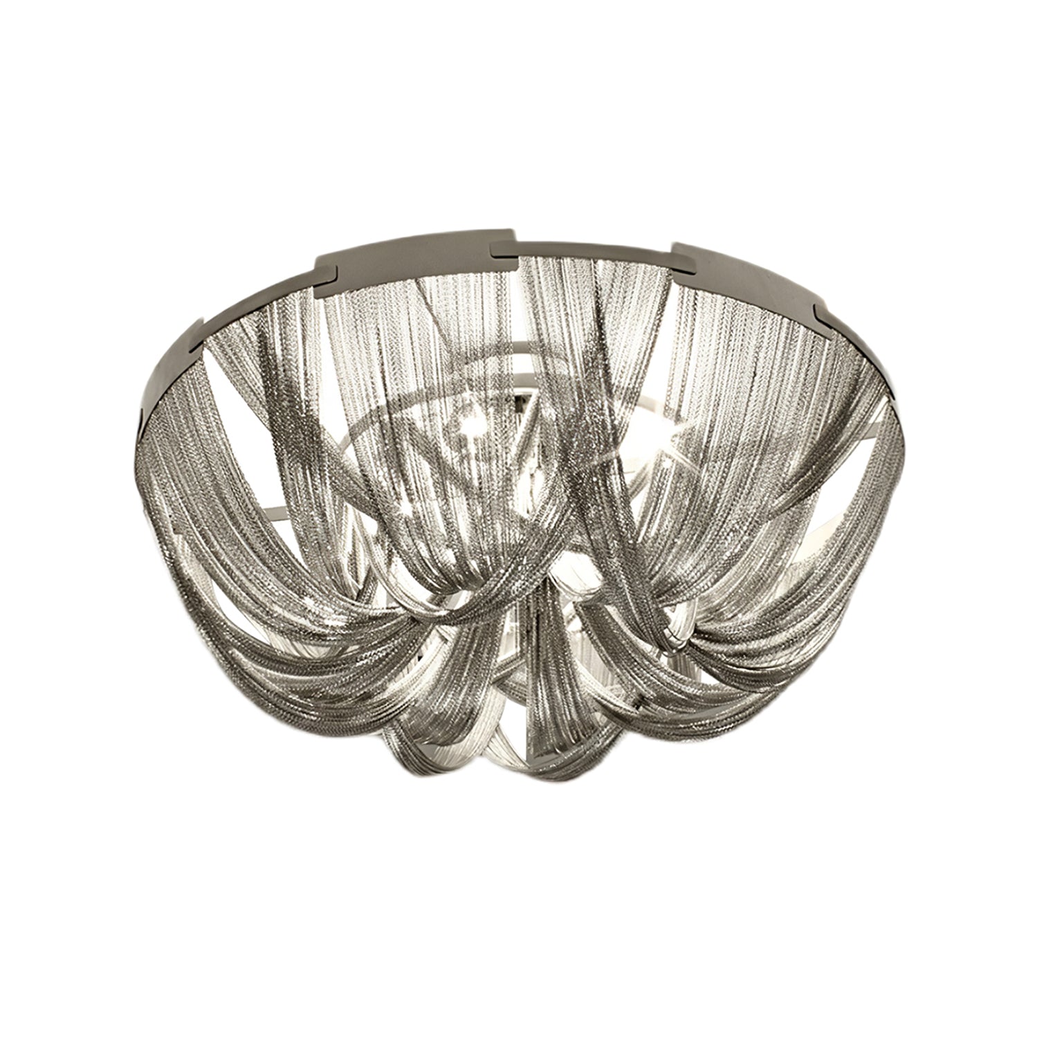 Lustra Deckenleuchte Quaste Aluminium Kette Nickel Rahmen-Letslighting