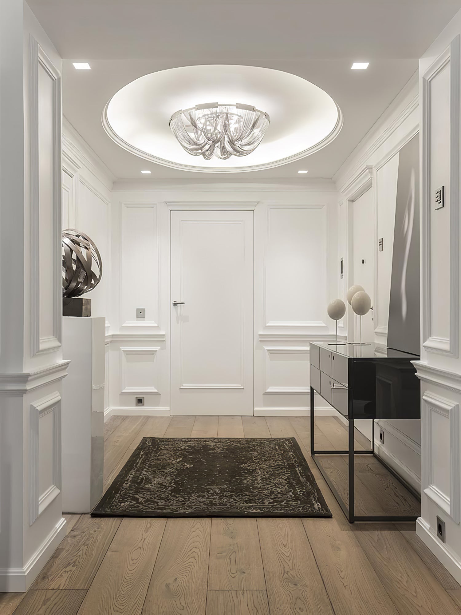 Lustra Deckenleuchte Quaste Aluminium Kette Nickel Rahmen-Letslighting